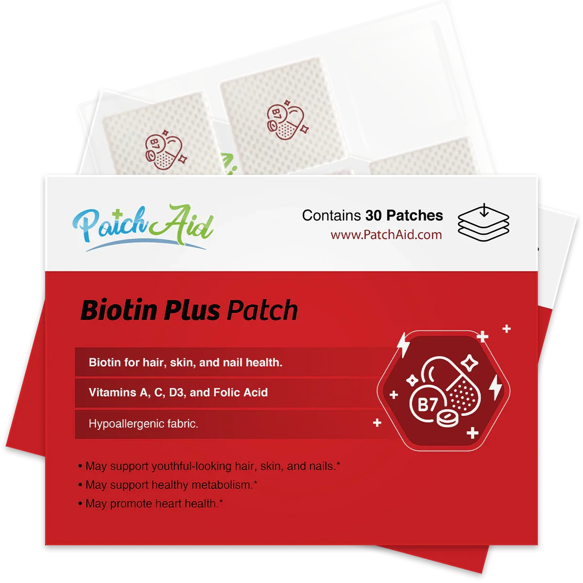PATCHAID ~Biotin Plus Vitamin Patch for Hair, Skin and Nails