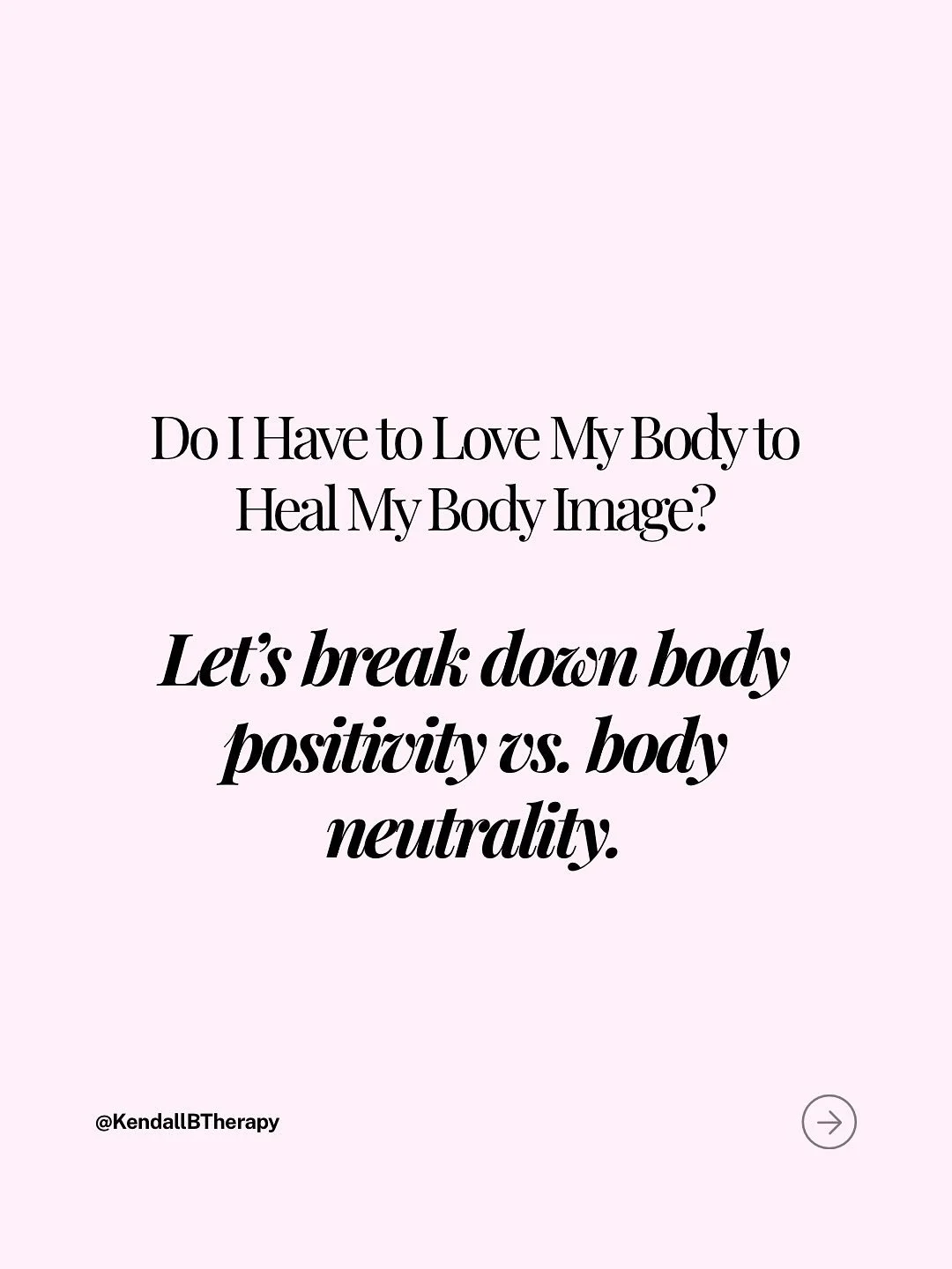 💡 Body positivity says love your body. Body neutrality says you don&rsquo;t have to love your body to make peace with it. Healing body image isn&rsquo;t about forcing positivity&mdash;it&rsquo;s about creating space to live your life without your bo