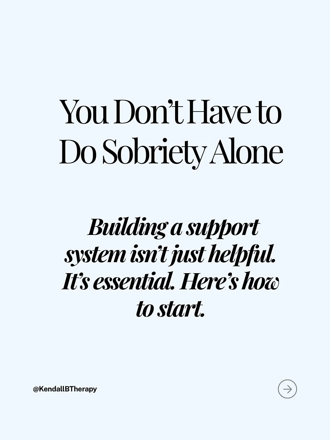 You👏🏻 don&rsquo;t👏🏻 have👏🏻 to do👏🏻 sobriety👏🏻 alone👏🏻

In fact, you SHOULDN&rsquo;T do it alone

They say the opposite of addiction is connection. There&rsquo;s a reason for this&hellip;

Addiction thrives in isolation. Shame keeps us qui