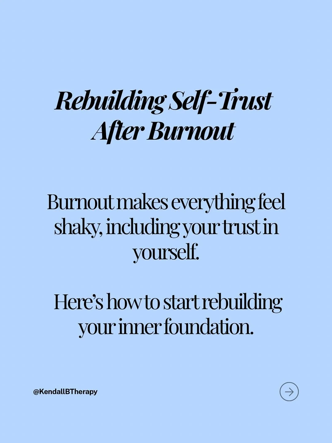 After burnout, self-trust grows slowly 🌿
It starts with small choices&mdash;resting when you need to, listening when your body whispers, and believing that&rsquo;s enough 🤍

Over time, those small moments add up. You start to trust that you&rsquo;l