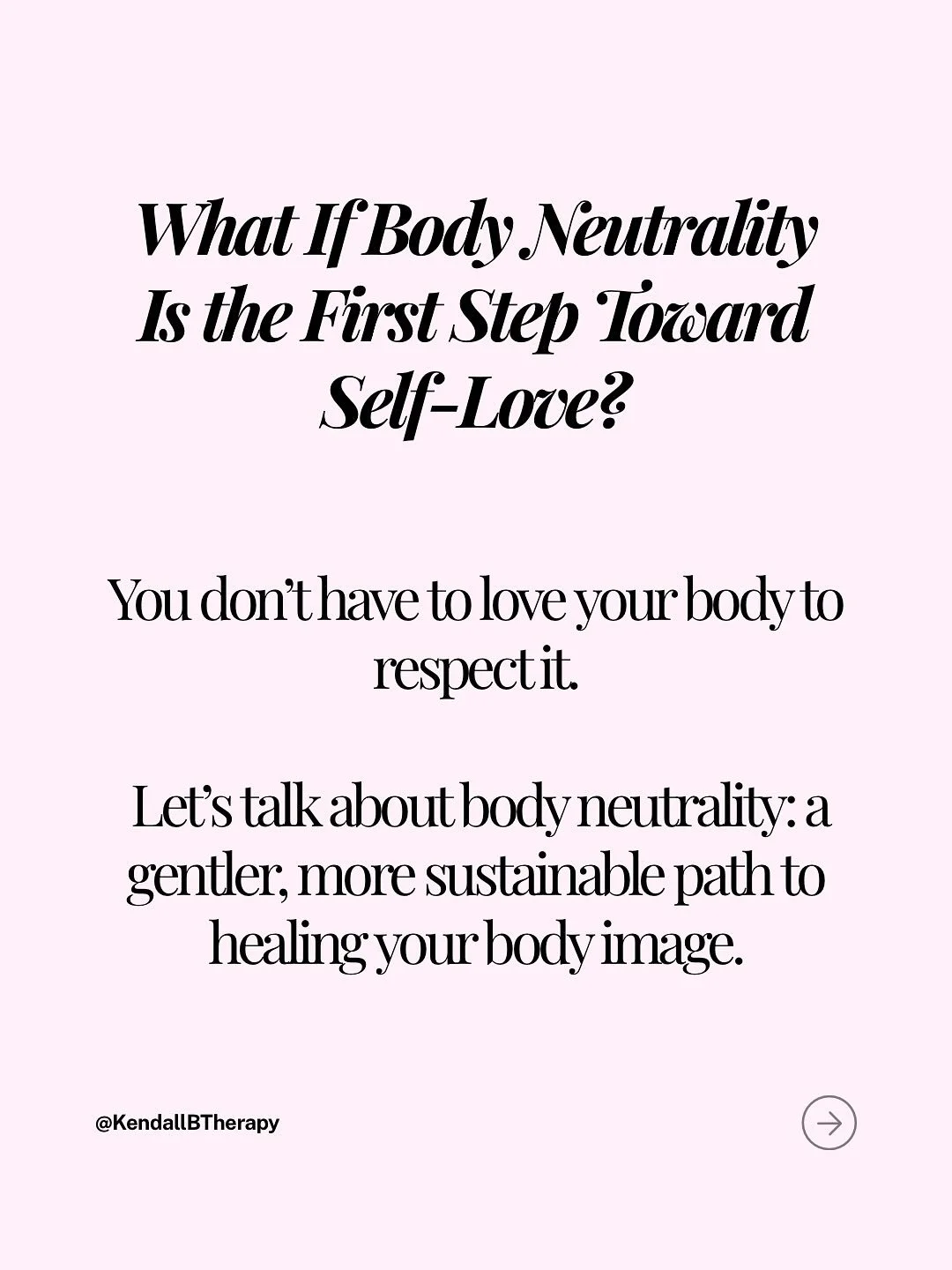 You don&rsquo;t have to love your body to heal your body image. You can start by working toward body neutrality.

If you&rsquo;d like support improving your body image, click the link in my bio to schedule a free 15-minute consultation call with me. 