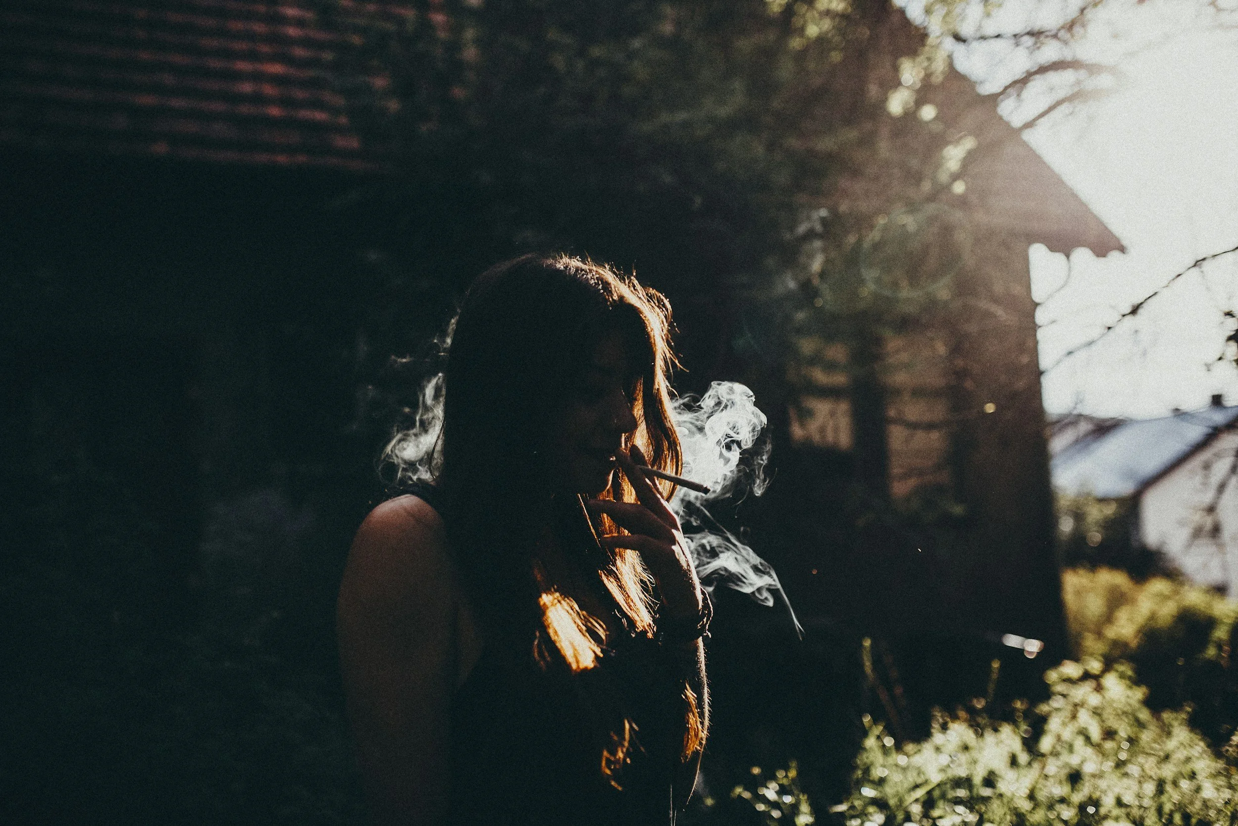 woman smoking joint