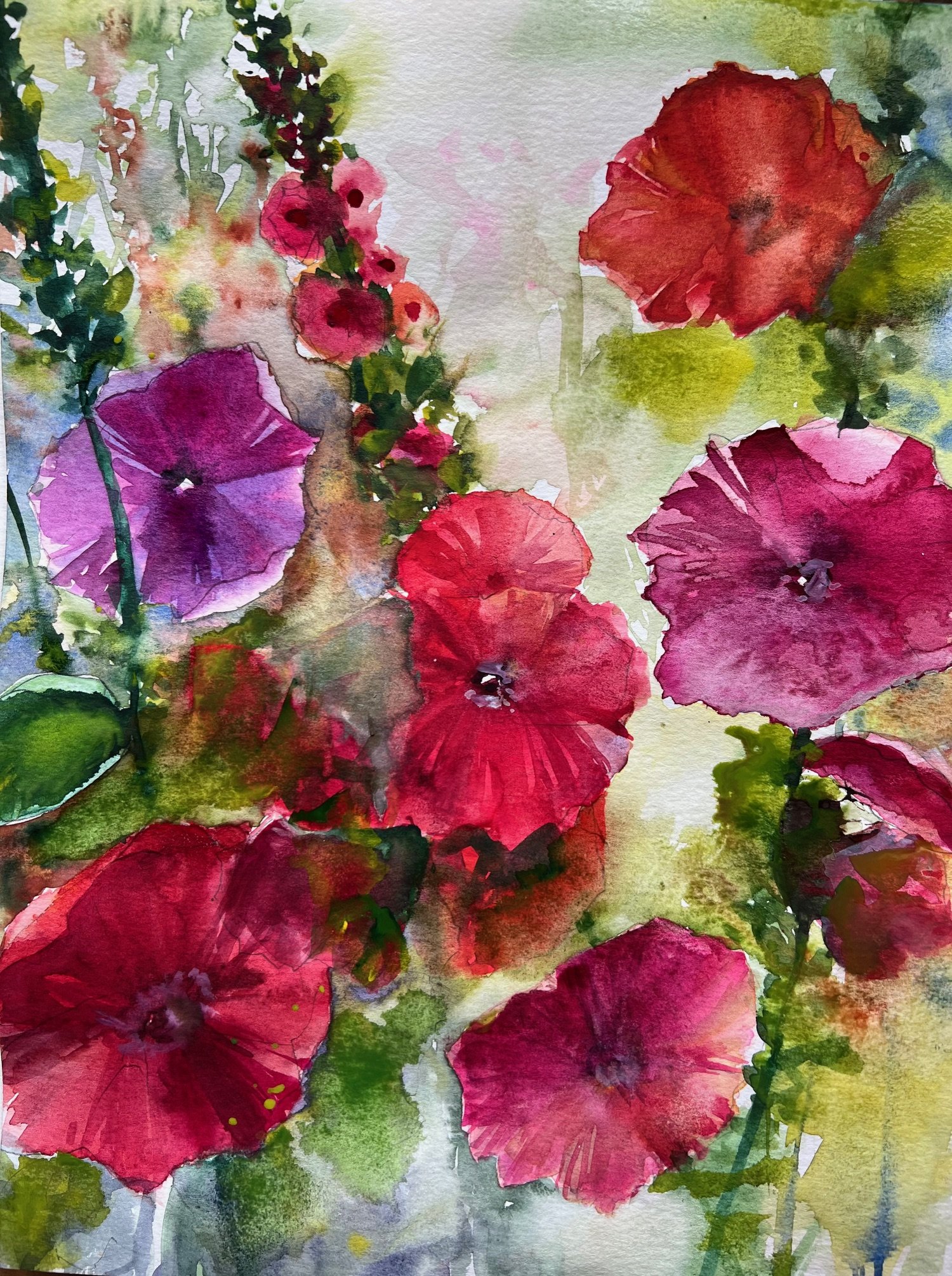 Hollyhocks in Bloom, Mendocino
2024
Watercolor on paper
11 inches x 14 inches
SOLD
