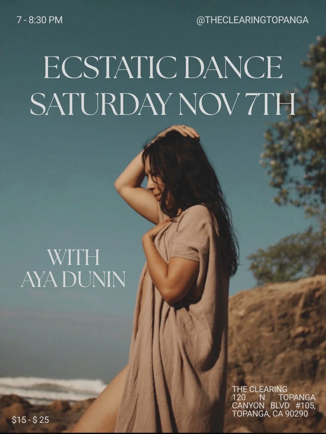 Ecstatic Dance with Aya Dunin

Our intention is to gather as a community and dance freely with minimal guidance.
Come as you are :) 

$15 - $25

About Aya

"Weaving eclectic &amp; elegant musical influences, Aya Dunin curates sets that are at on