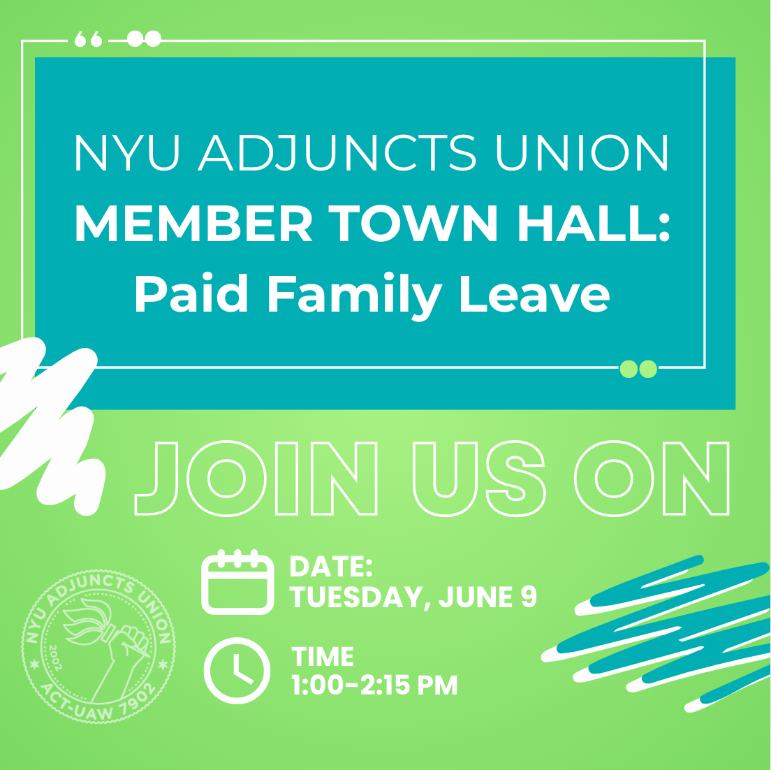 NYU Adjuncts Town Hall: Paid Family Leave Proposal
