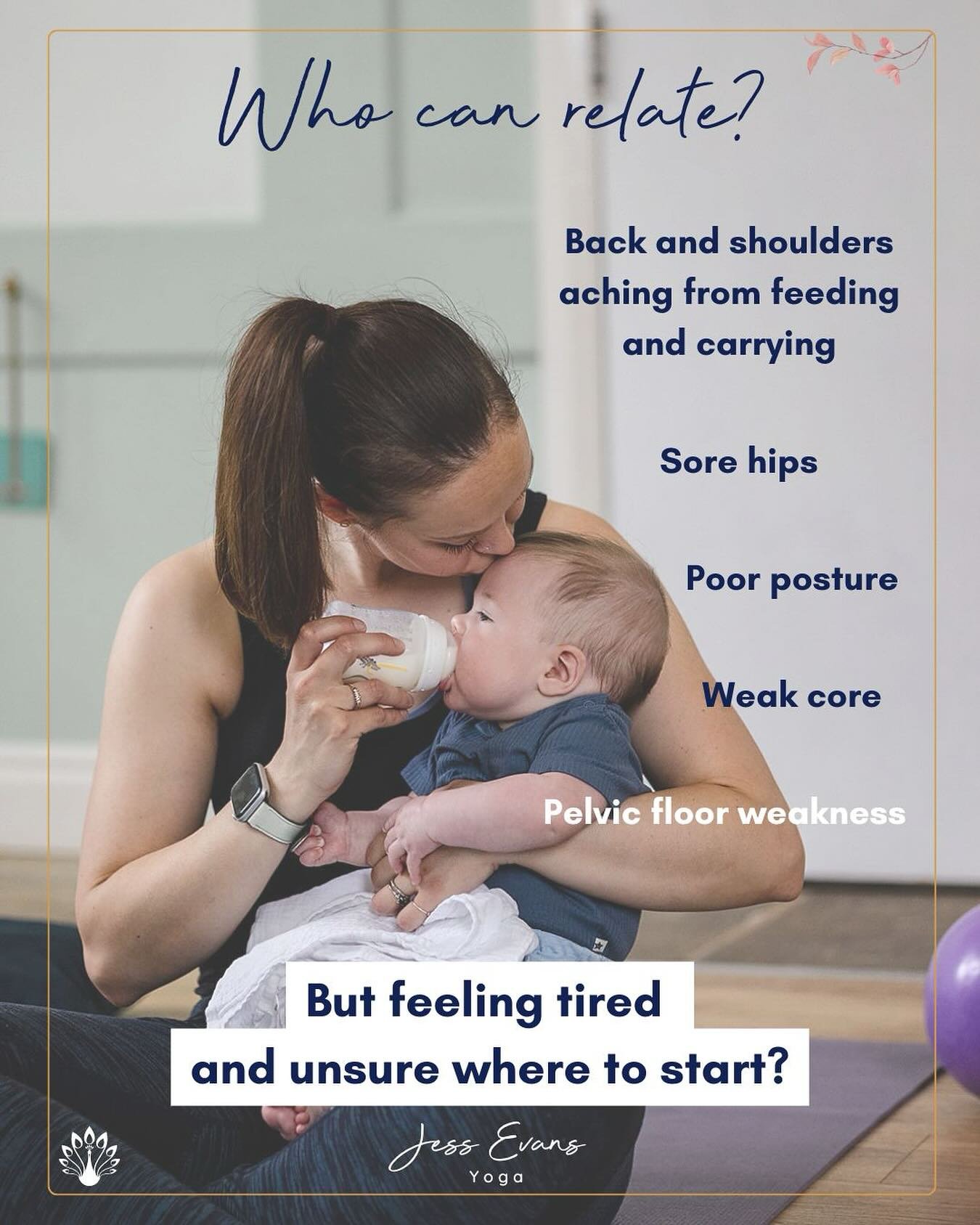 ✨ This is your sign that mum + baby yoga is calling to you! ✨

💕 A class designed for you while having fun with your baby.

🌟 Stretches to ease out common aches and niggles

🌟 Breathing and grounding techniques to help navigate those more taxing d