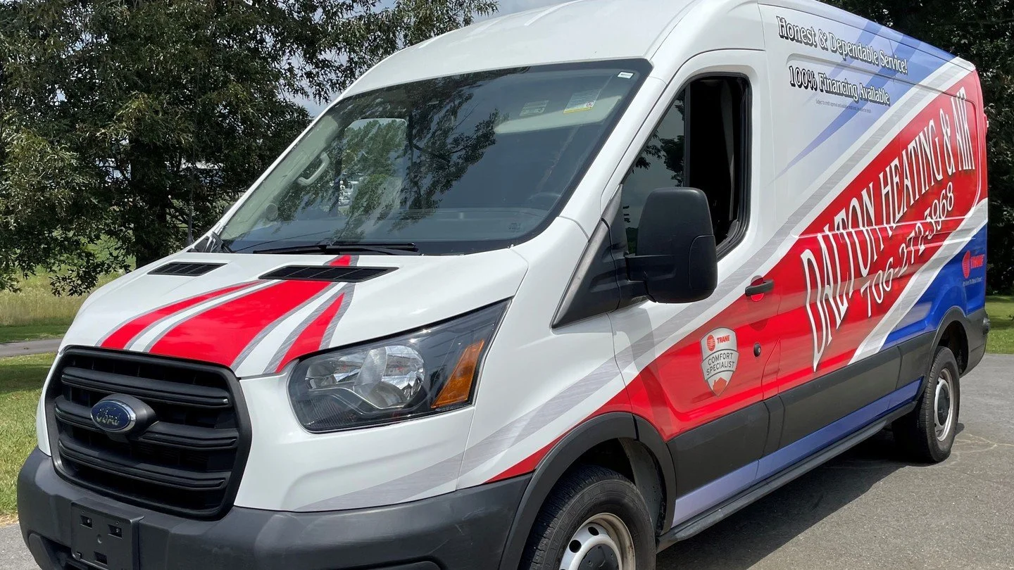 A Dalton Heating &amp; Air van wrap we did last week! 🔥 

#vehiclewraps #chattanoogawraps #DaltonWraps #vehiclewrap #carwrap #3m #avery #wraps #customwrap #commercialvehiclewraps #hplatex #design #customdesign #branding #rebranding #fullservice #fle
