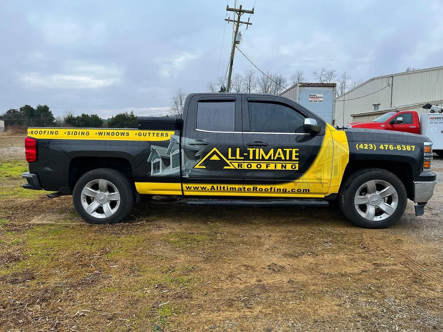 Took the box truck design we made in house for @alltimateroofing and converted it to fit a Silverado! Whatever vehicle you have, we can wrap it!