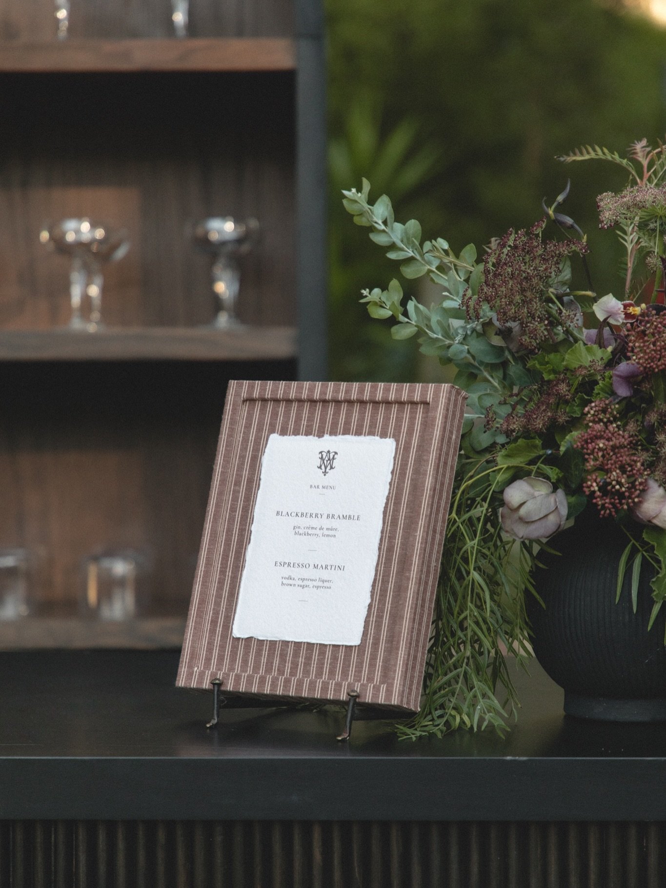 A bar menu that needs it&rsquo;s own moment 

venue: @theravine.sanjuan 
signage: @studiorestore.co 
photography: @valvogtbauer 
back bar: @archiverentals 

#barmenu #weddingstationary #mobilebar #cocktailhour