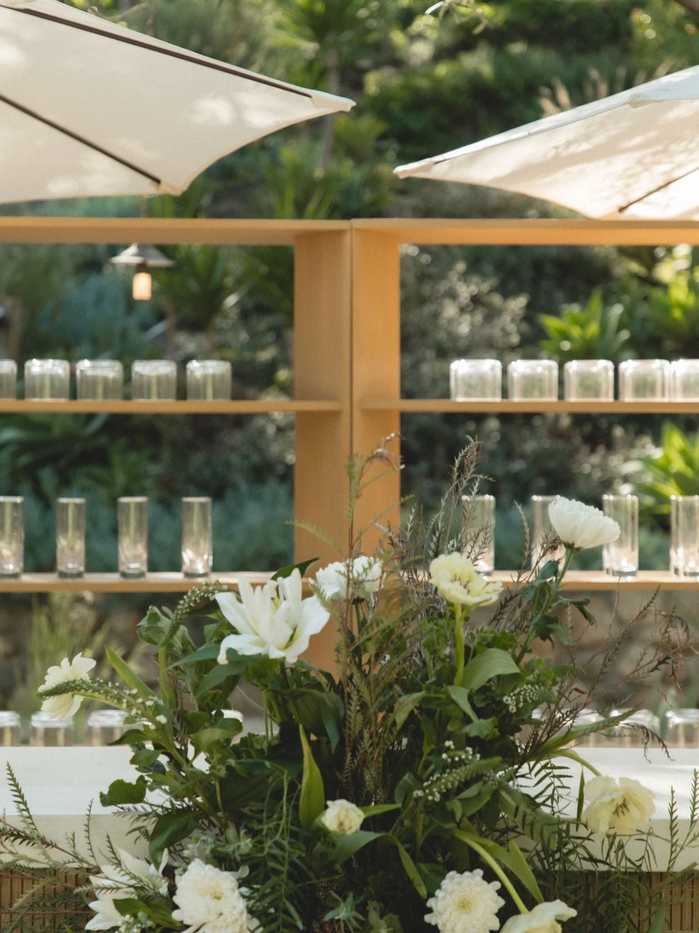 Back bar shelves really tie it all together. The light wood Natalia from the @archiverentals collection look great when paired with our Oal Collection. 

venue: @theravine.sanjuan 
photography: @valvogtbauer 
signage: @studiorestore.co 
back bar rent