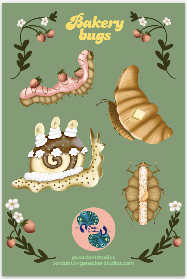 Bakery Bugs sticker sheet