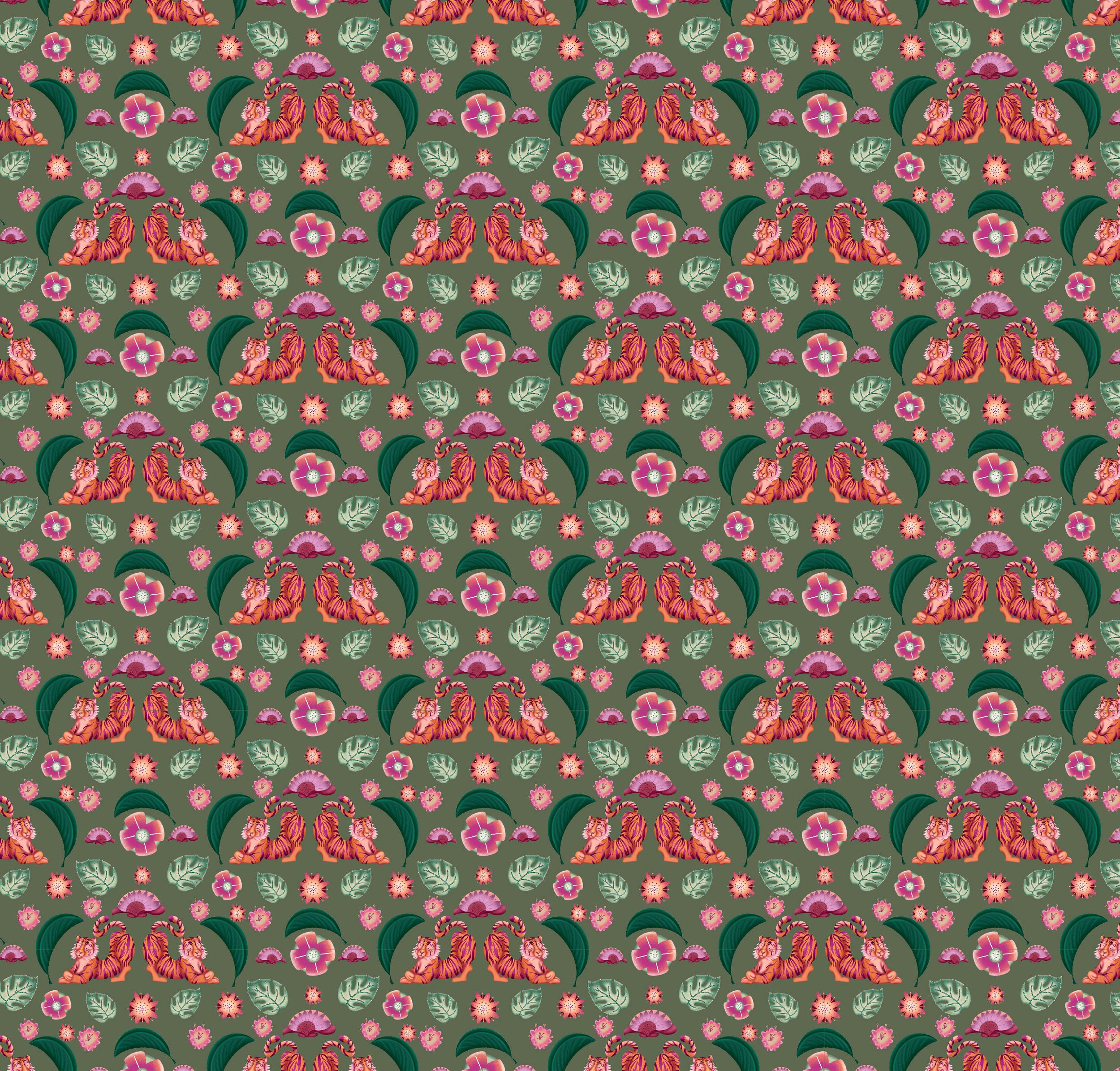 Tiger bedroom pattern tile 2023