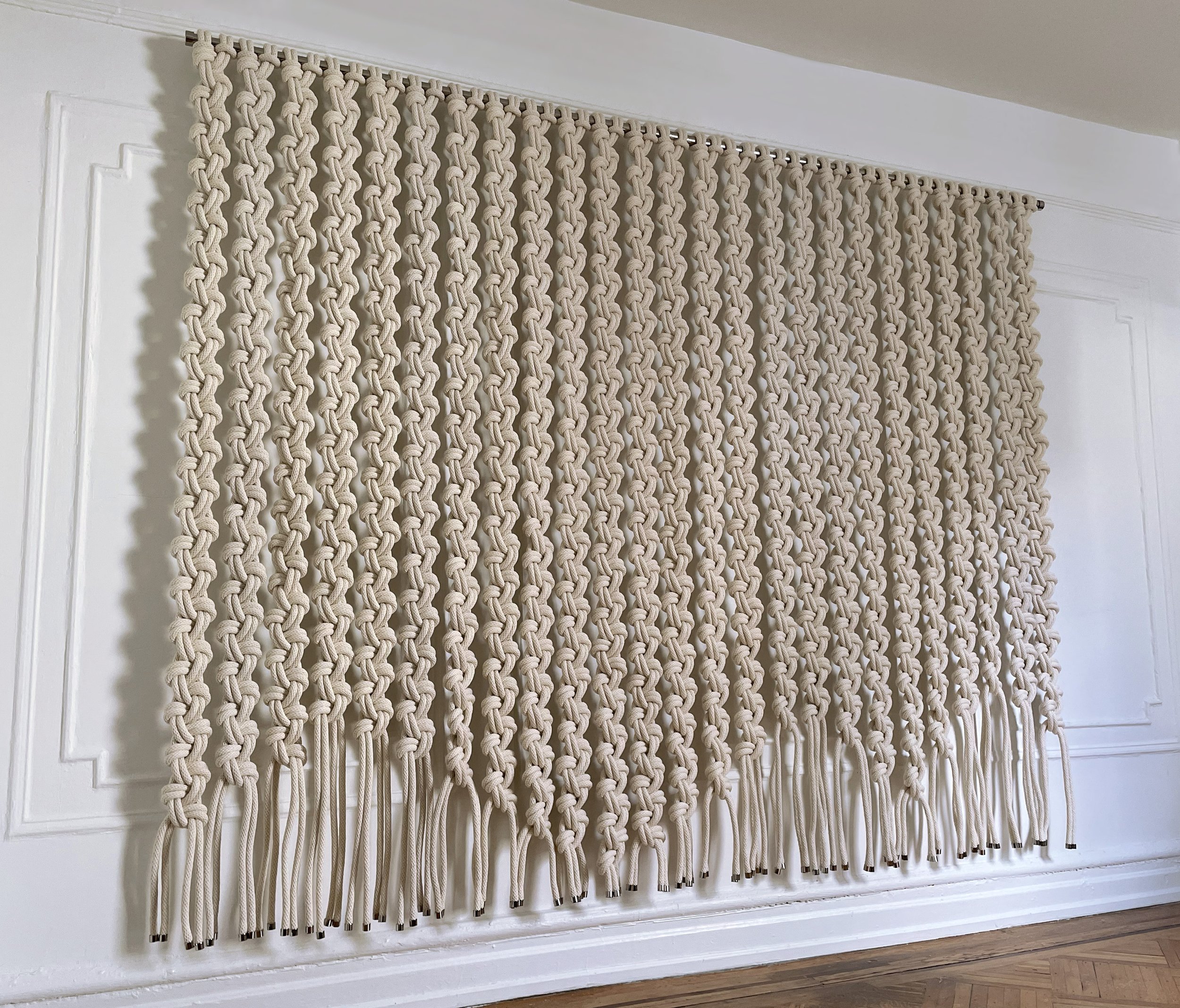 windy chien, sally england, large wall haging, large macrame, modern fiber art, modern textile art, custom fine art