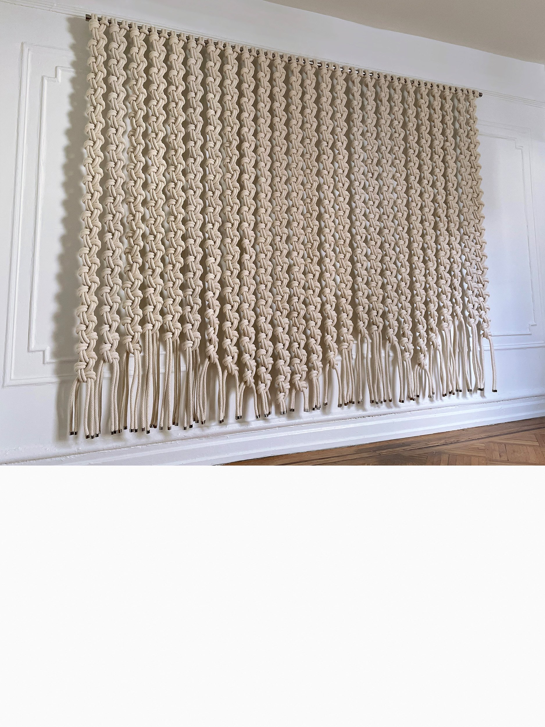 windy chien, large macrame, large wall hanging, custom + fiber art, Custom + textile art, high-end fiber art