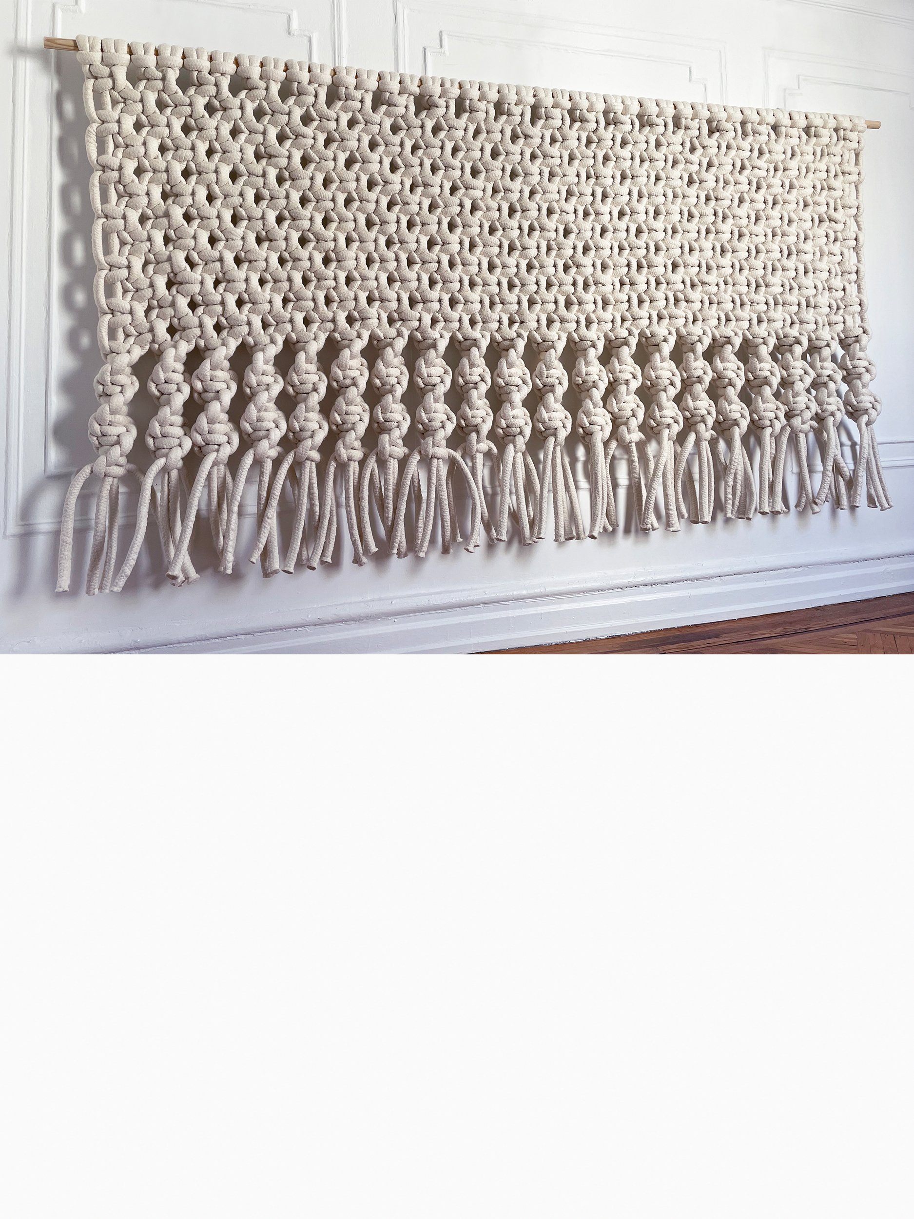 cozy wall art, xl macrame, huge macrame, big white macrame, large beige wall art, warm wall art, soft wall art