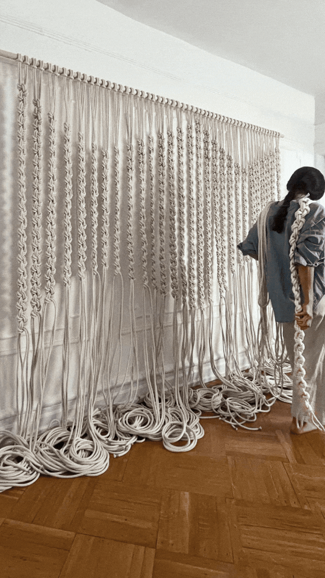 Fiber+Artist+NYC, Maeve+Pacheco+MacroMacrame, Modern+Macrame+Screen, Large+Custom+Wall+Hanging+Rope, Rope+Screen+Organic, Costal+Luxury+Art