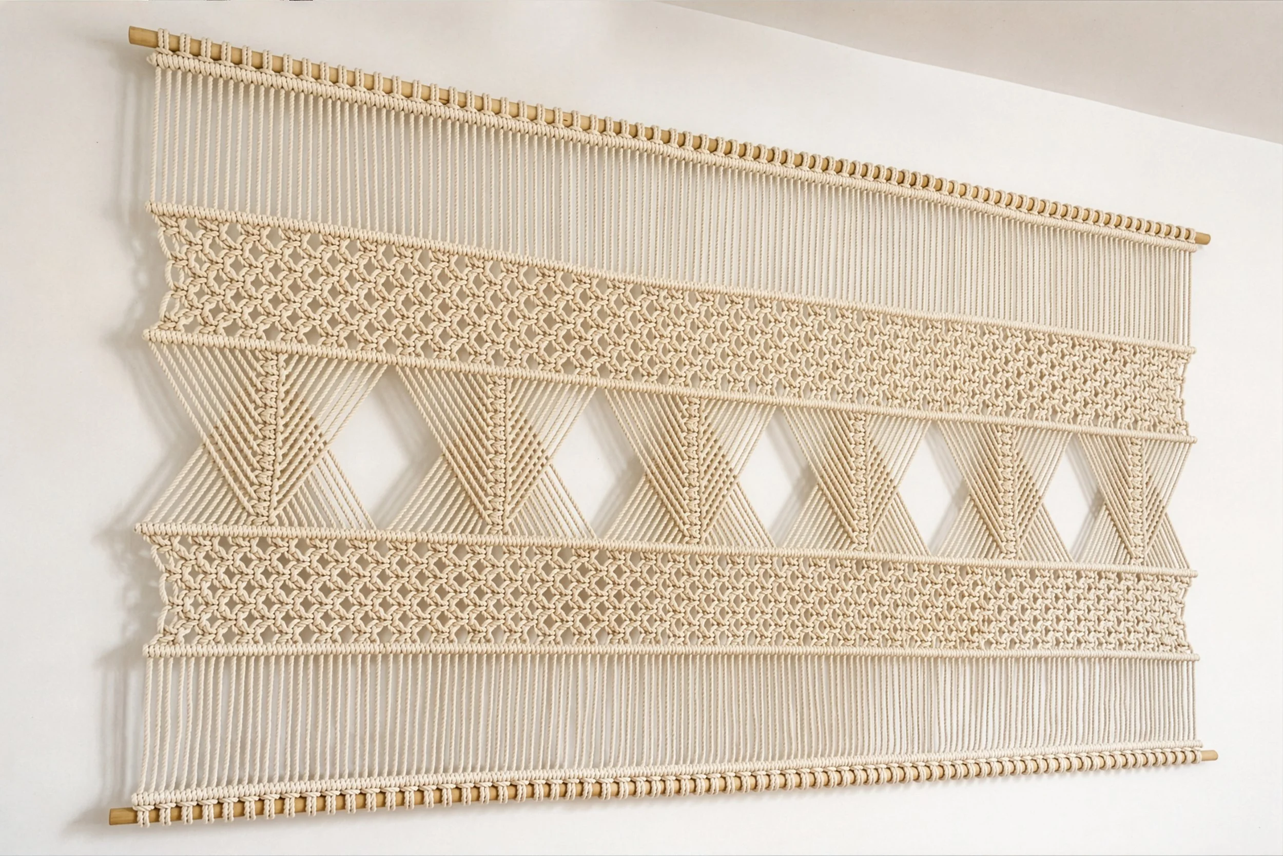 EXTRA LARGE MACRAME ROOM DIVIDER SCREEN + WALL HANGING 11'-4" (custom sizes + colors)