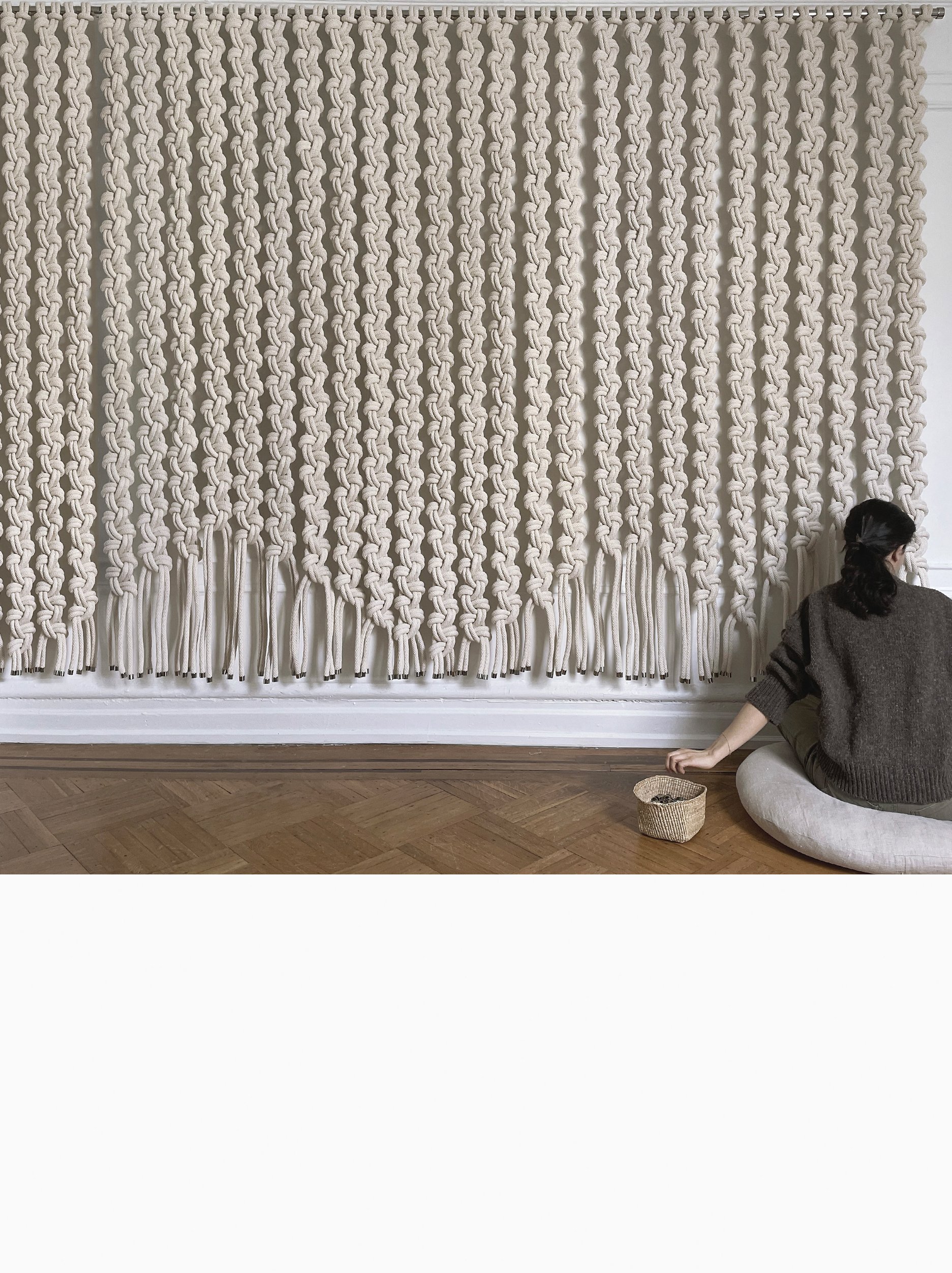 Windy Chien, Rope Room Divider, Large Macrame, Custom Rope Screen, Custom Rope Room Divider