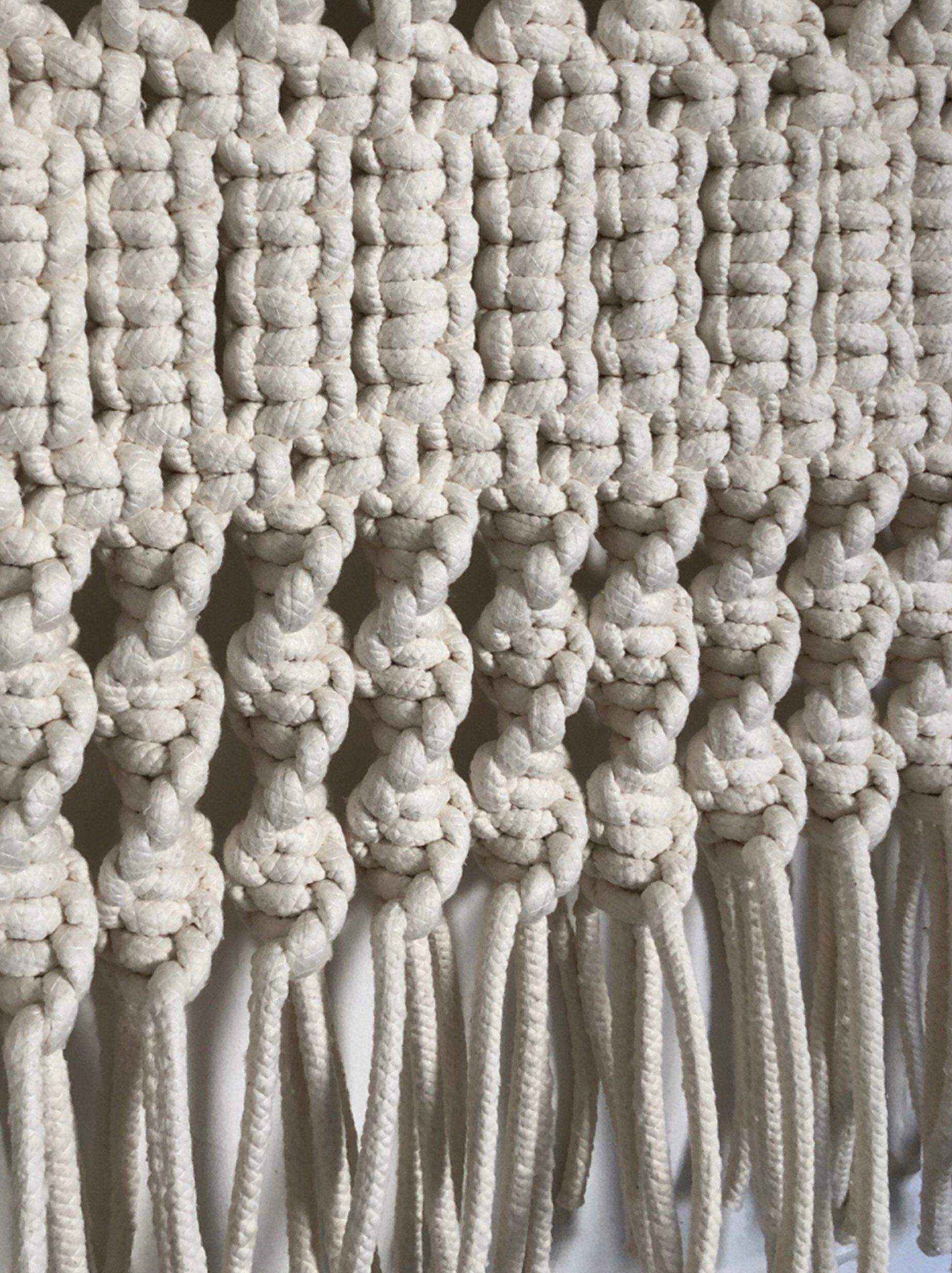 Wall Hanging + Soft White, Macrame Large Organic, Chunky Cord Art, Chunky Rope Macrame, Hand Knotted Wall Art + Modern Macrame