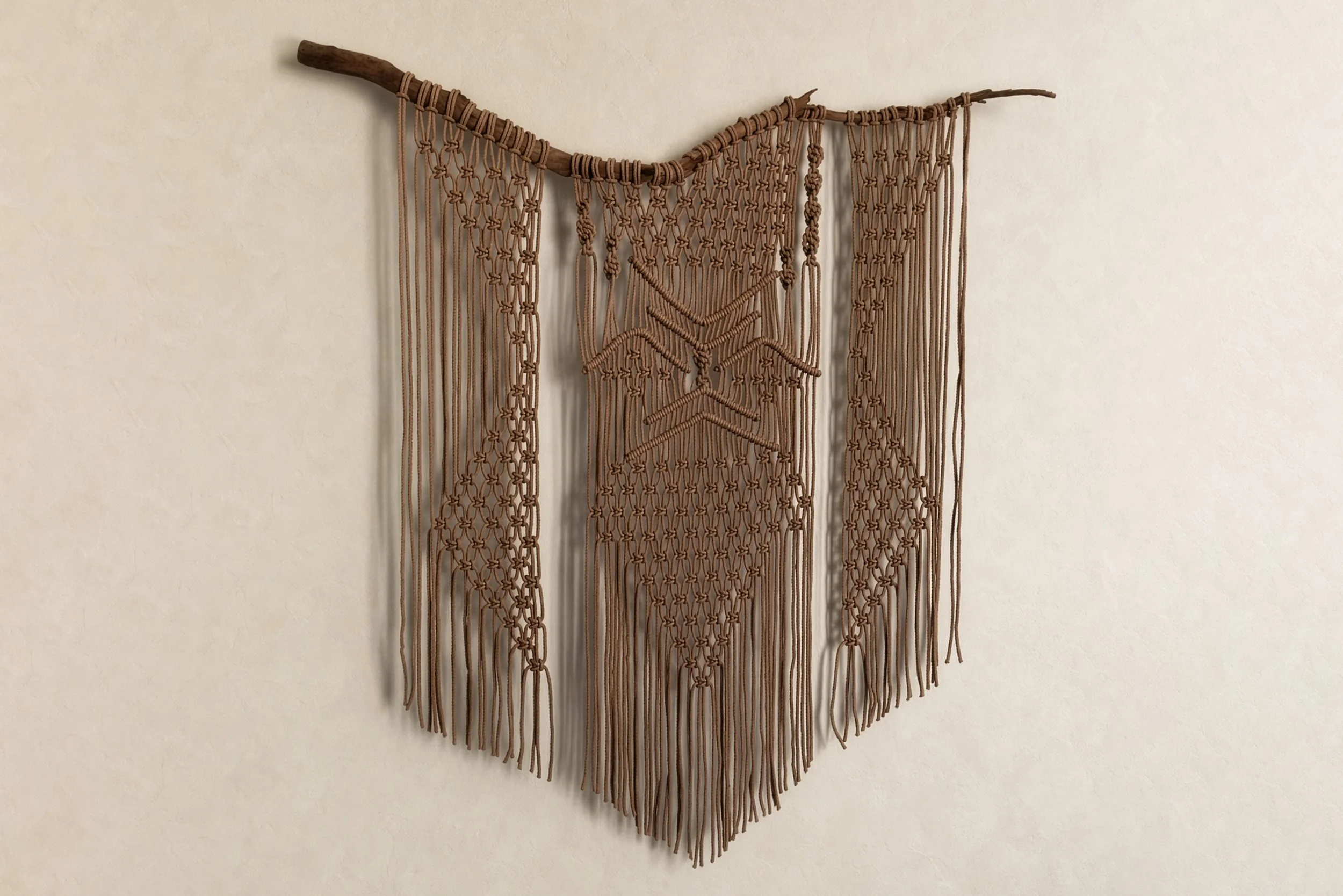 LARGE DRIFTWOOD MACRAME WALL HANGING + CUSTOM COLOR FIBER ART 5'-6" (custom colors + sizes)