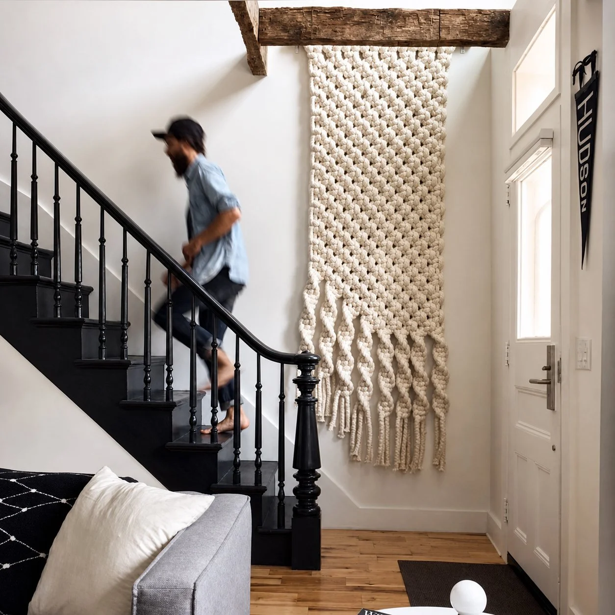 CURVED MACRAME PLUSH TEXTILE ART (custom sizes)