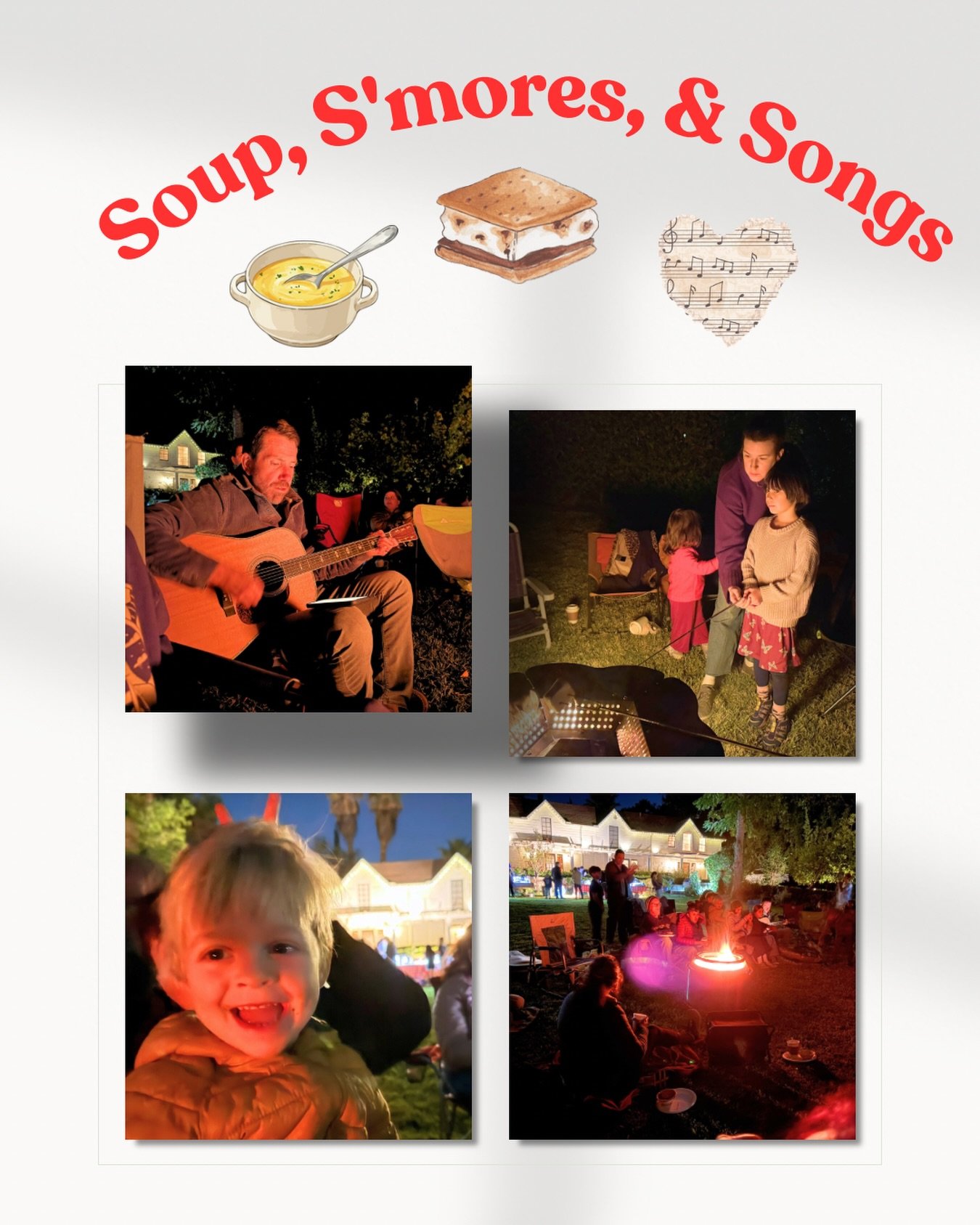 Wow, what an amazing turnout this past weekend at our annual Soup, S&rsquo;mores &amp; Songs meetup! 🎶🍲🔥 Around 60 people came together for a night of cozy fun by the fire, delicious soup, great community, and plenty of sing-along songs! We alread