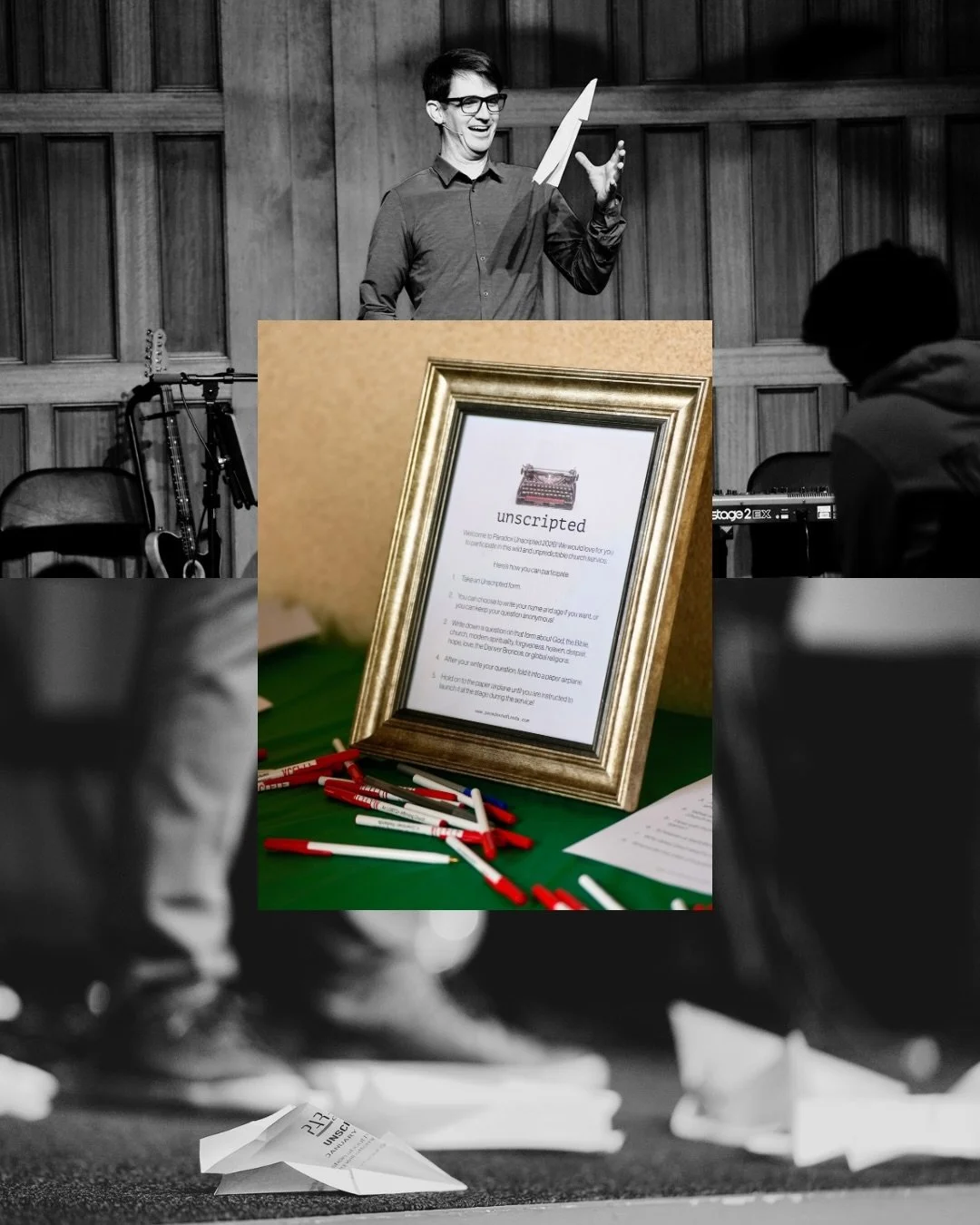 Every year, Paradox hosts an Unscripted service where you bring the questions and Pastor Craig answers them live on stage. This year, the congregation wrote their questions on paper airplanes and tossed them on stage 📝✈️ Pastor Craig tackled as many