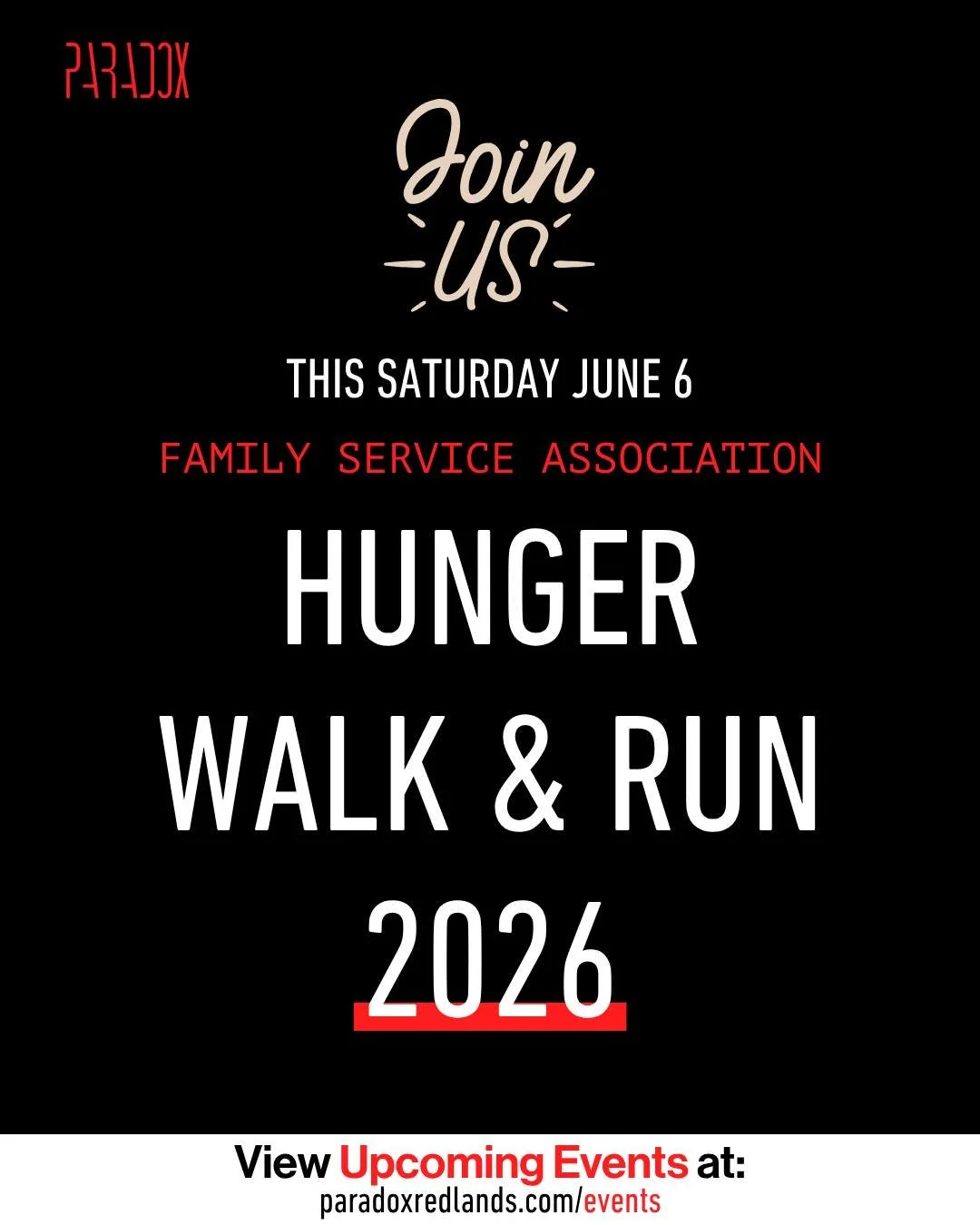 Join us THIS Saturday, June 6 for the Annual Hunger Walk &amp; Run! We will meet at the University of Redlands at 7:45am and go to church afterwards as a group. 🏃&zwj;♀️ Online registration is now closed but you can still attend by arriving a few mi