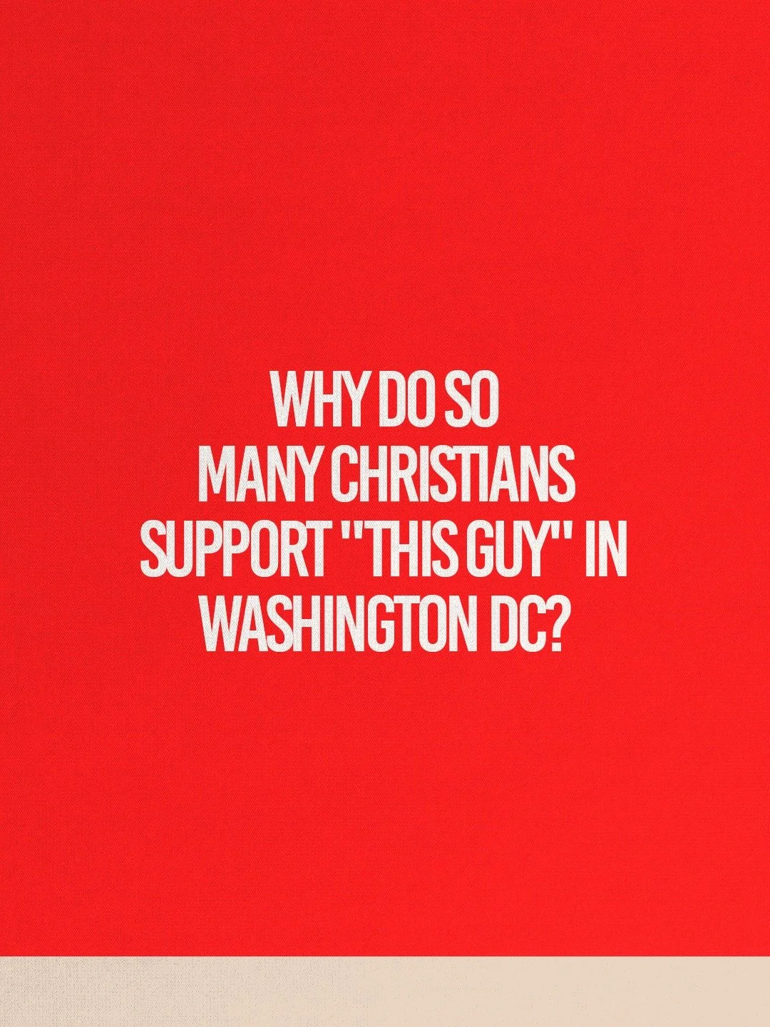 Why do we celebrate David? Everything he says from Goliath to Bathsheba has an ulterior, self-serving, political agenda behind it.
ㅤ
And where does that lead us? Well, it explains a lot about where Christians in America are at in 2026.