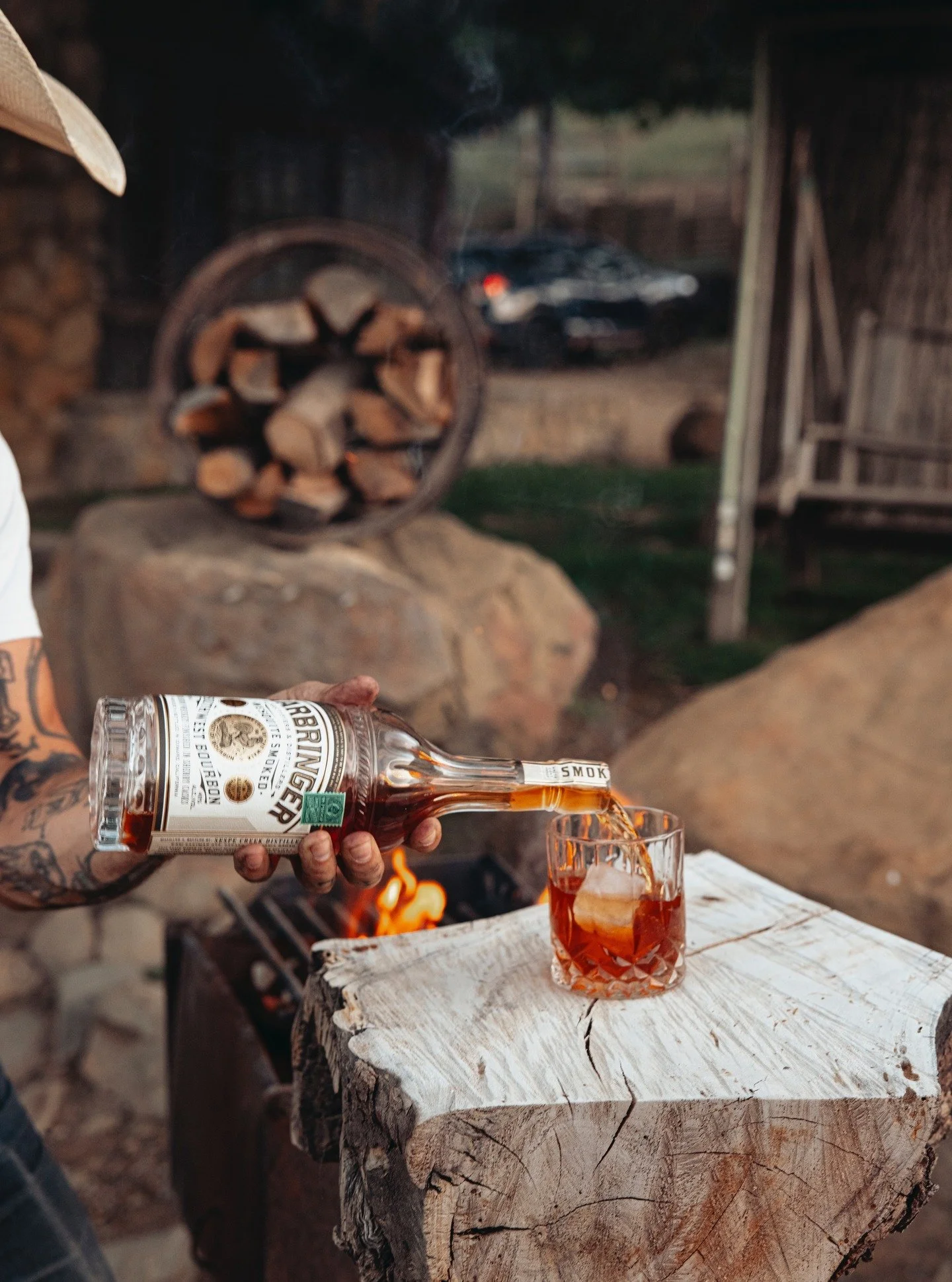 NBD just firin' up the mesquite while drinking mesquite smoked Warbringer bourbon. Just another dusk down in Wild Country.