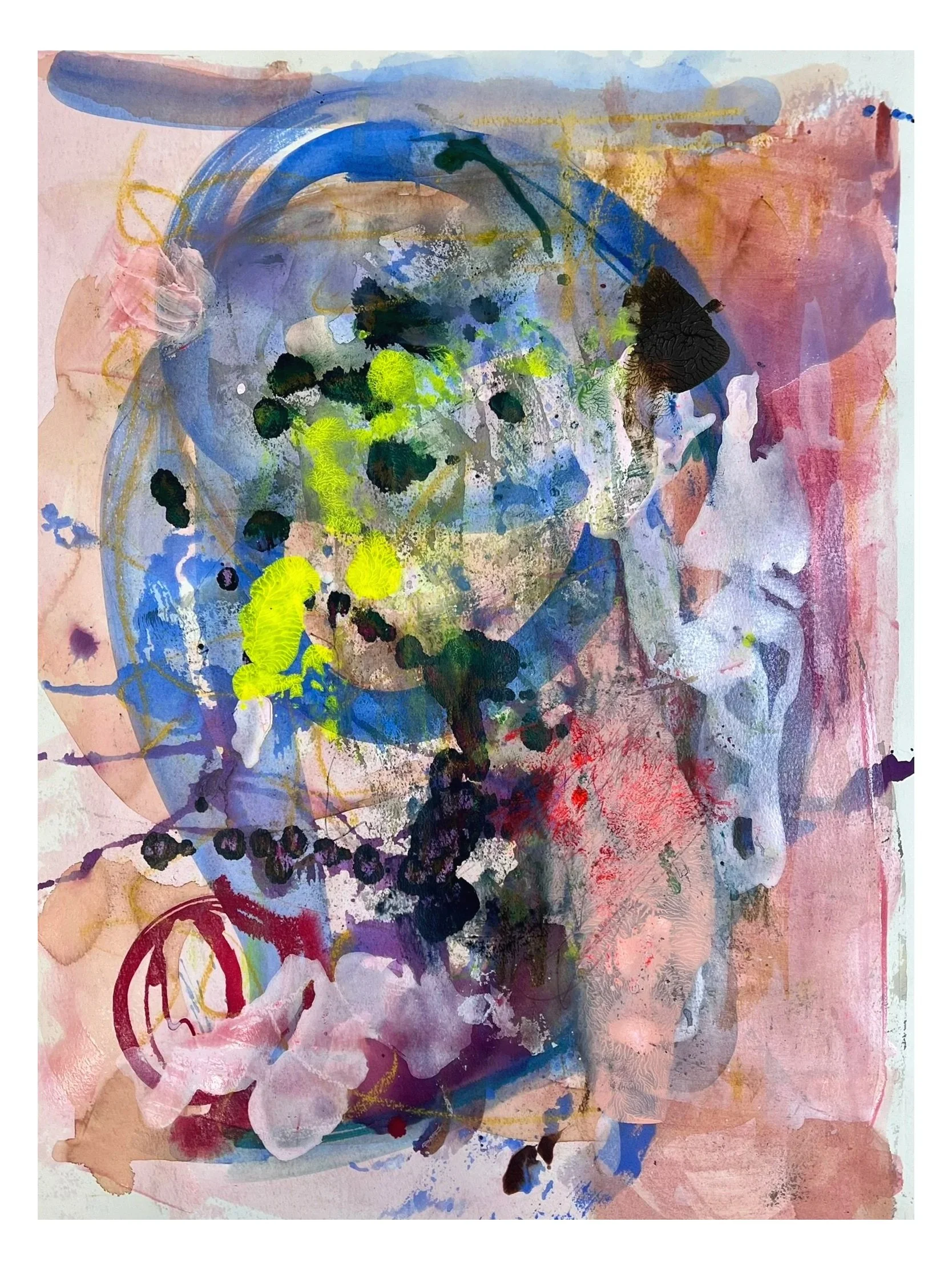 After the Broadcast
2026
Acrylic, sumi ink, glazing medium on watercolor paper
22.25x30 in