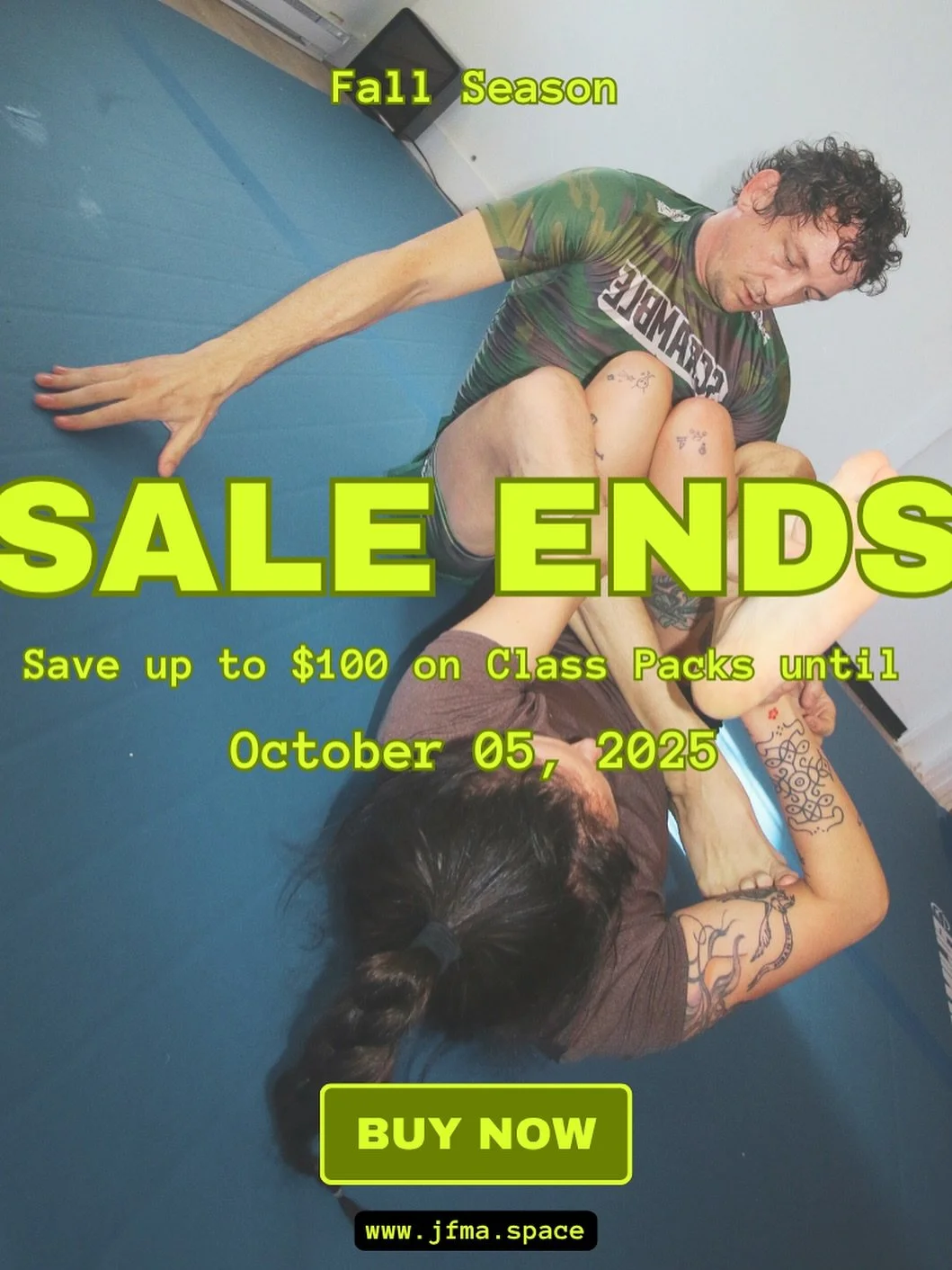 💥 Last chance for our sale on class packs - ends this Sunday October 5th!
🤼 BJJ and fitness classes for all levels 4 days a week.
🔗 Link in bio!
#jadefortressmartialarts #martialarts #bjj #nogi #nogijiujitsu #grappling #brooklyn #williamsburg #