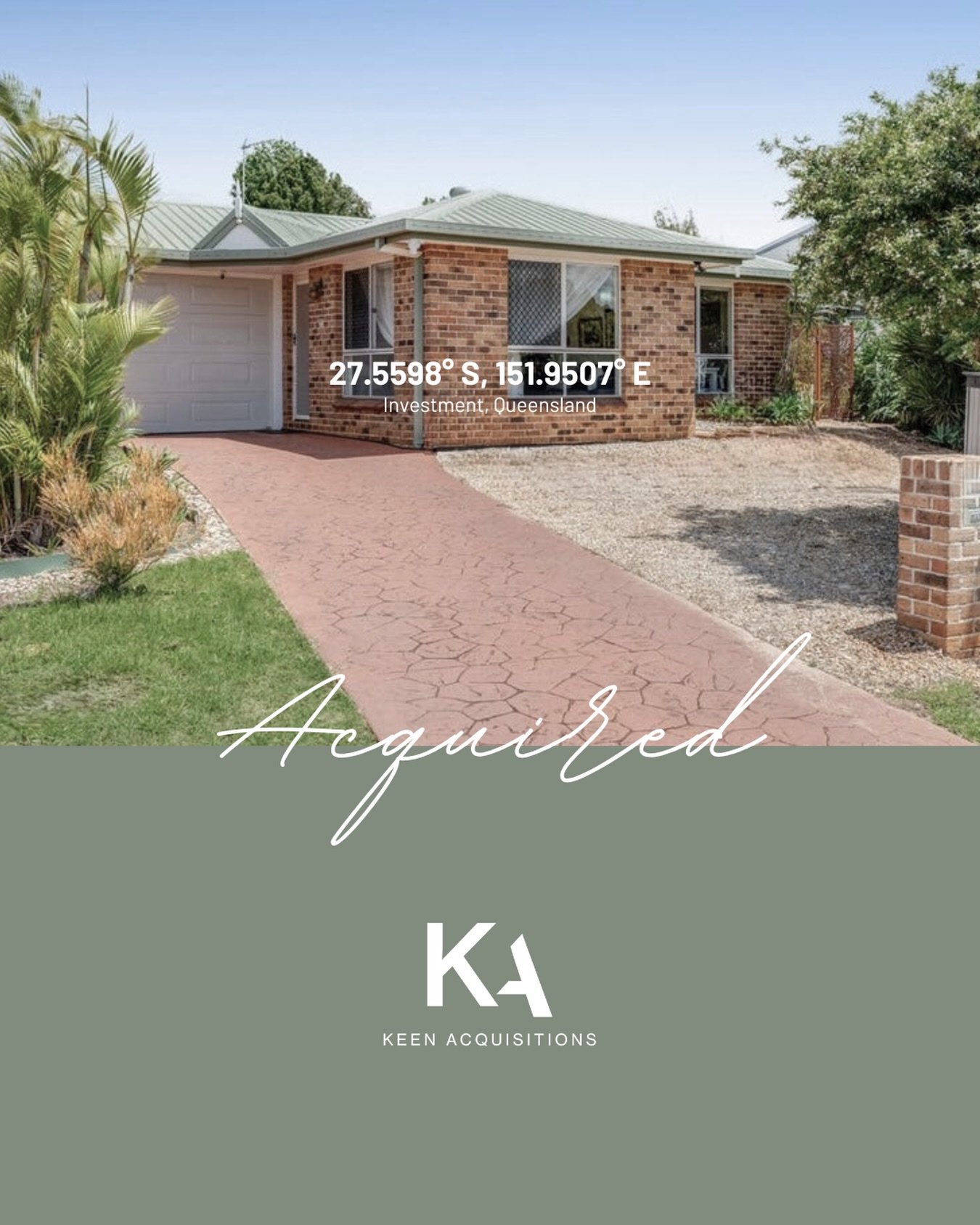 Acquired. 🤝

We&rsquo;ve secured a great 4-bed brick home on a flat 680sqm block in a quiet cul-de-sac for my first-time buyers.
The market&rsquo;s been running hot, but we were able to get this at market value and locked in straight after the first