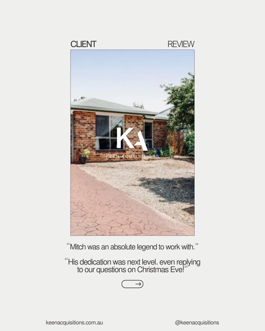 Nothing beats the feeling of helping first-home buyers get a foot in the door. I&rsquo;m so grateful for this feedback. Thank you Ali and Christian!

#keenacquisitions #firsthomebuyers
