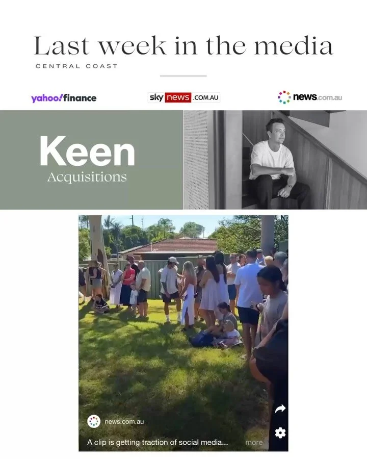 Last week in the media // @keenacquisitions 

Yahoo Finance: https://au.finance.yahoo.com/news/tactic-young-aussies-are-using-to-secure-coastal-homes-amid-insane-auction-scenes-013010078.html

News.com.au: https://www.news.com.au/finance/real-estate/