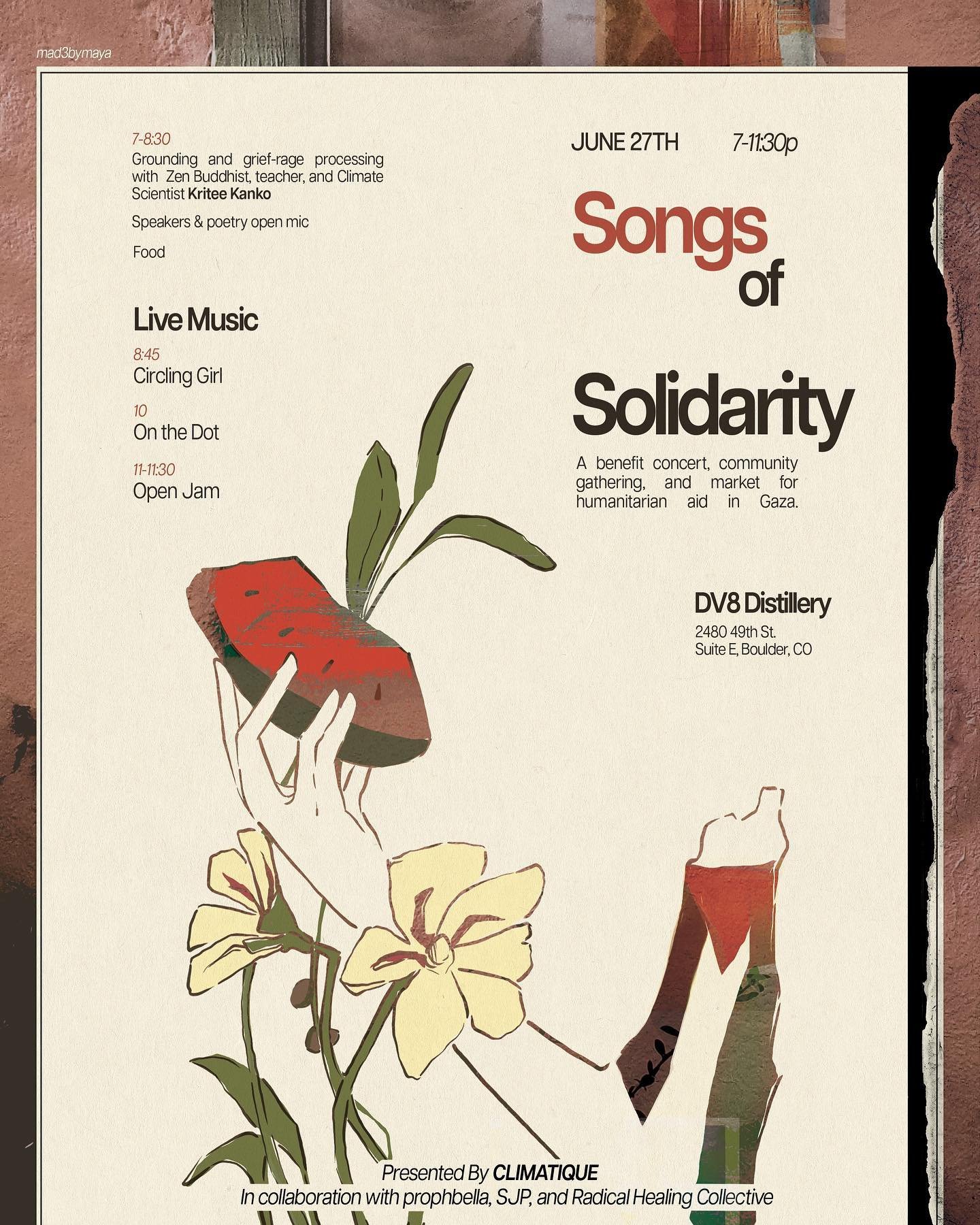 I’ve always wanted to use art as a way of unifying people for peace. Little maya would be proud. Stop by tonight :)
In collaboration with,
@climatiquenow
@prophbella2.0
@boulder_sjp
@radicalhealingcollectivecu
@onthedotband
@circlinggrl