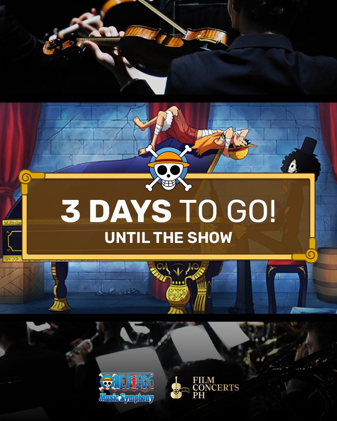 There isn't much time left, Nakamas! 𝐎𝐍𝐄 𝐏𝐈𝐄𝐂𝐄 𝐌𝐮𝐬𝐢𝐜 𝐒𝐲𝐦𝐩𝐡𝐨𝐧𝐲 is just 3 days away. 🤩

You and your crew can still get tickets and enjoy our bundle promo. Just purchase 2 tickets for CAT B and get  45% off on your third ticket, b