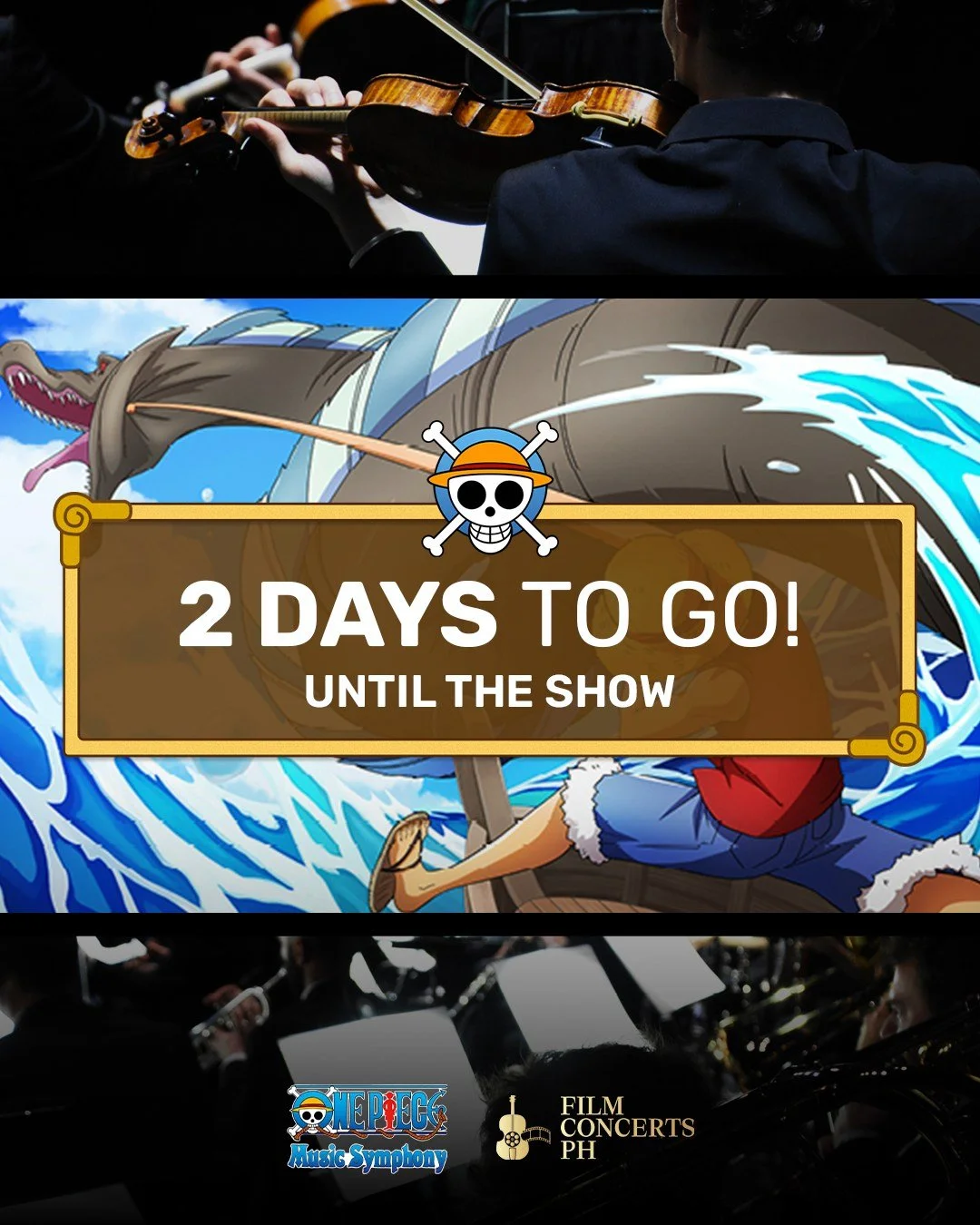Only 2 days until your favorite One Piece songs comes to life on stage in 𝐎𝐍𝐄 𝐏𝐈𝐄𝐂𝐄 𝐌𝐮𝐬𝐢𝐜 𝐒𝐲𝐦𝐩𝐡𝐨𝐧𝐲! 🏴&zwj;☠️ 

Don't raise the white flag just yet on getting tickets because our Crew Up &amp; Save promo is still available. Buy 2