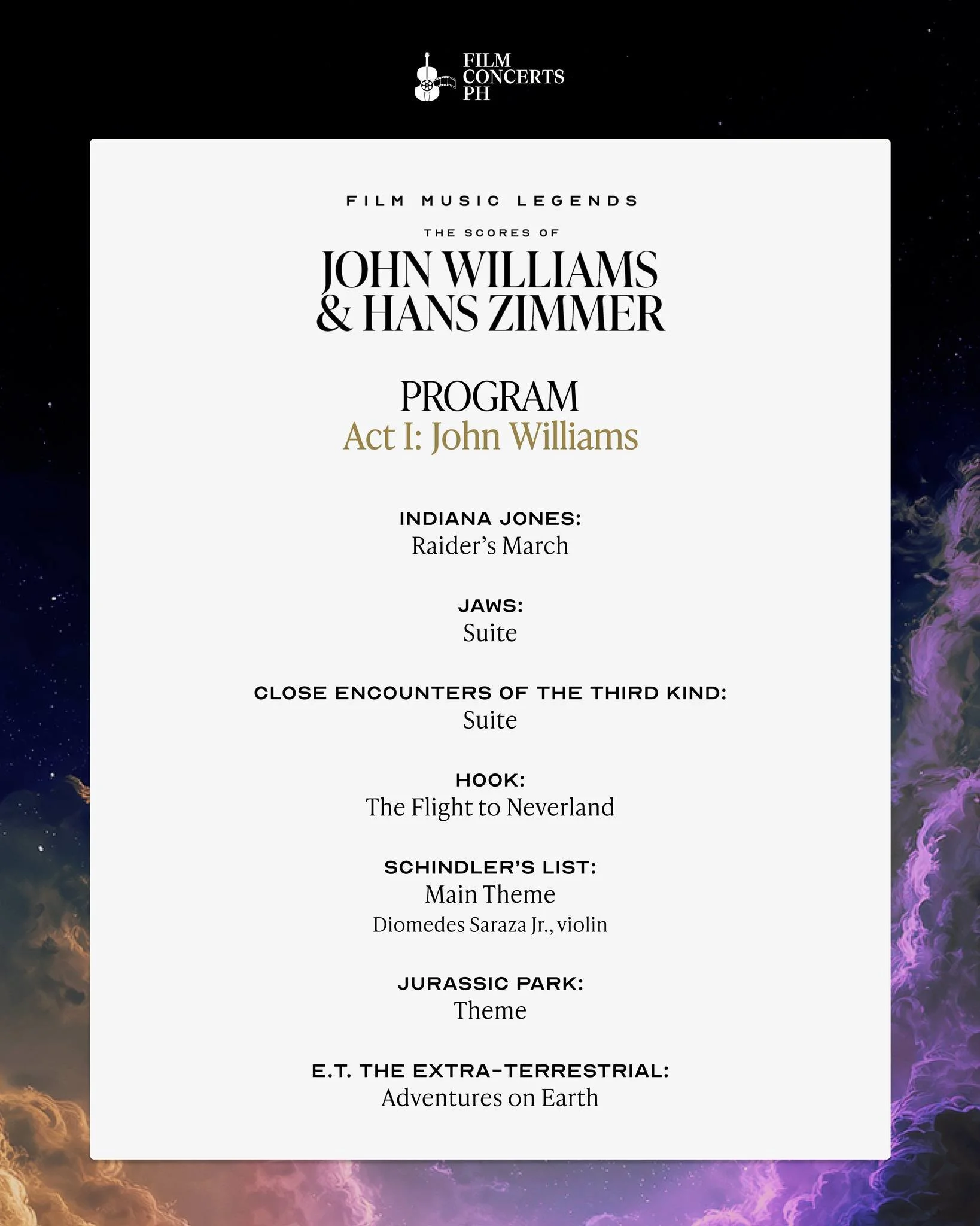 Here&rsquo;s something to get you excited for 𝐅𝐢𝐥𝐦 𝐌𝐮𝐬𝐢𝐜 𝐋𝐞𝐠𝐞𝐧𝐝𝐬: 𝐓𝐡𝐞 𝐒𝐜𝐨𝐫𝐞𝐬 𝐨𝐟 𝐉𝐨𝐡𝐧 𝐖𝐢𝐥𝐥𝐢𝐚𝐦𝐬 &amp; 𝐇𝐚𝐧𝐬 𝐙𝐢𝐦𝐦𝐞𝐫. 🪄🎶

Experience a night of pure orchestral brilliance celebrating two of cinema&rsquo;s