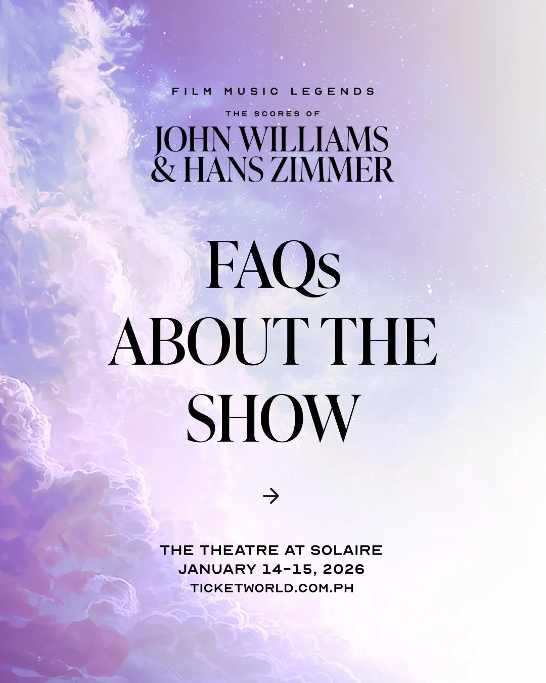 We&rsquo;ve rounded up a few things you need to know about 𝐅𝐢𝐥𝐦 𝐌𝐮𝐬𝐢𝐜 𝐋𝐞𝐠𝐞𝐧𝐝𝐬: 𝐓𝐡𝐞 𝐒𝐜𝐨𝐫𝐞𝐬 𝐨𝐟 𝐉𝐨𝐡𝐧 𝐖𝐢𝐥𝐥𝐢𝐚𝐦𝐬 &amp; 𝐇𝐚𝐧𝐬 𝐙𝐢𝐦𝐦𝐞𝐫. 🪄🎶

Didn't find your question? Send us a message and we'd be more than ha