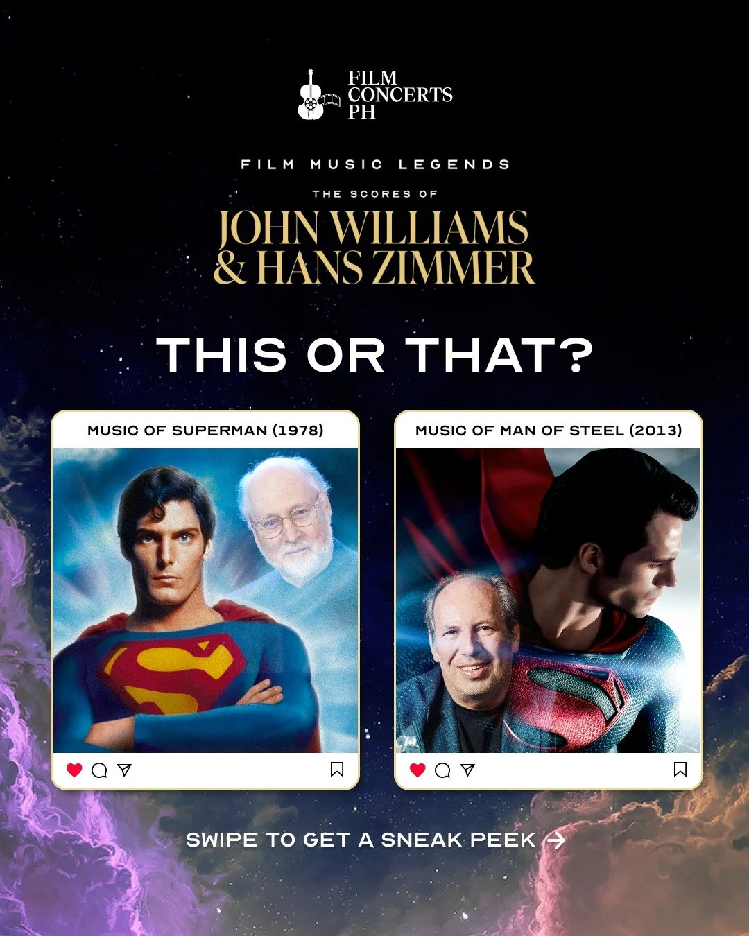 Superman March by John Williams or Man of Steel by Hans Zimmer? 🤔 Comment your choice below! 👇

#Orchestra #LiveOrchestra #Symphony #JohnWilliams #HansZimmer #FilmConcertsPH