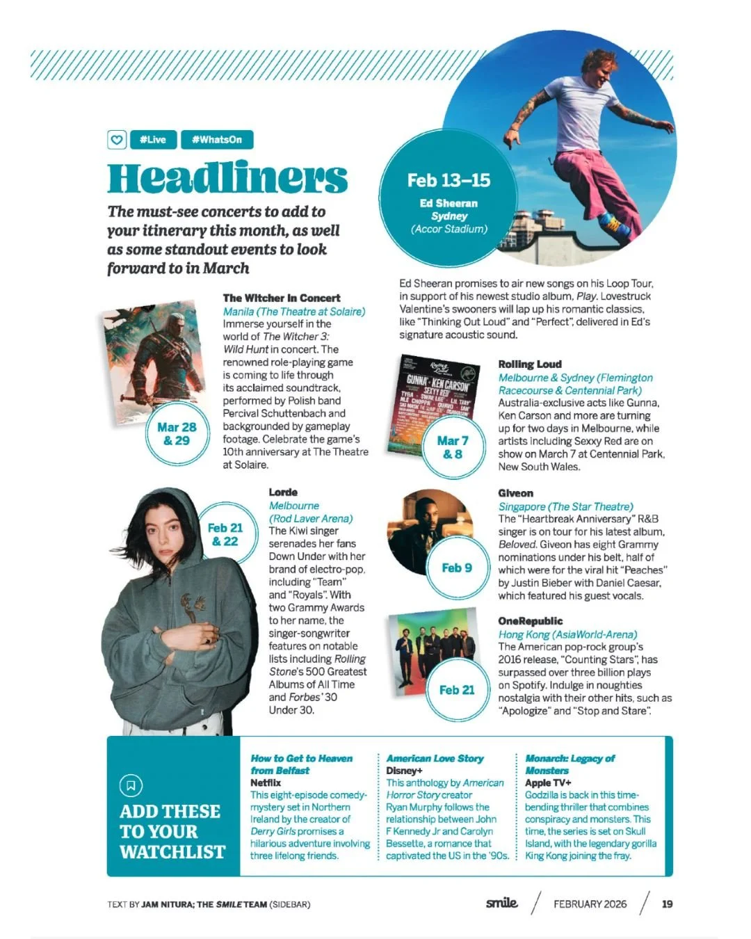 We&rsquo;re honored to be part of Smile for Cebu Pacific (@smilemag) must-see concert season lineup! 

𝐓𝐡𝐞 𝐖𝐢𝐭𝐜𝐡𝐞𝐫 𝐢𝐧 𝐂𝐨𝐧𝐜𝐞𝐫𝐭 is featured in the February 2026 issue of Smile Magazine, highlighted as one of the standout concerts to 