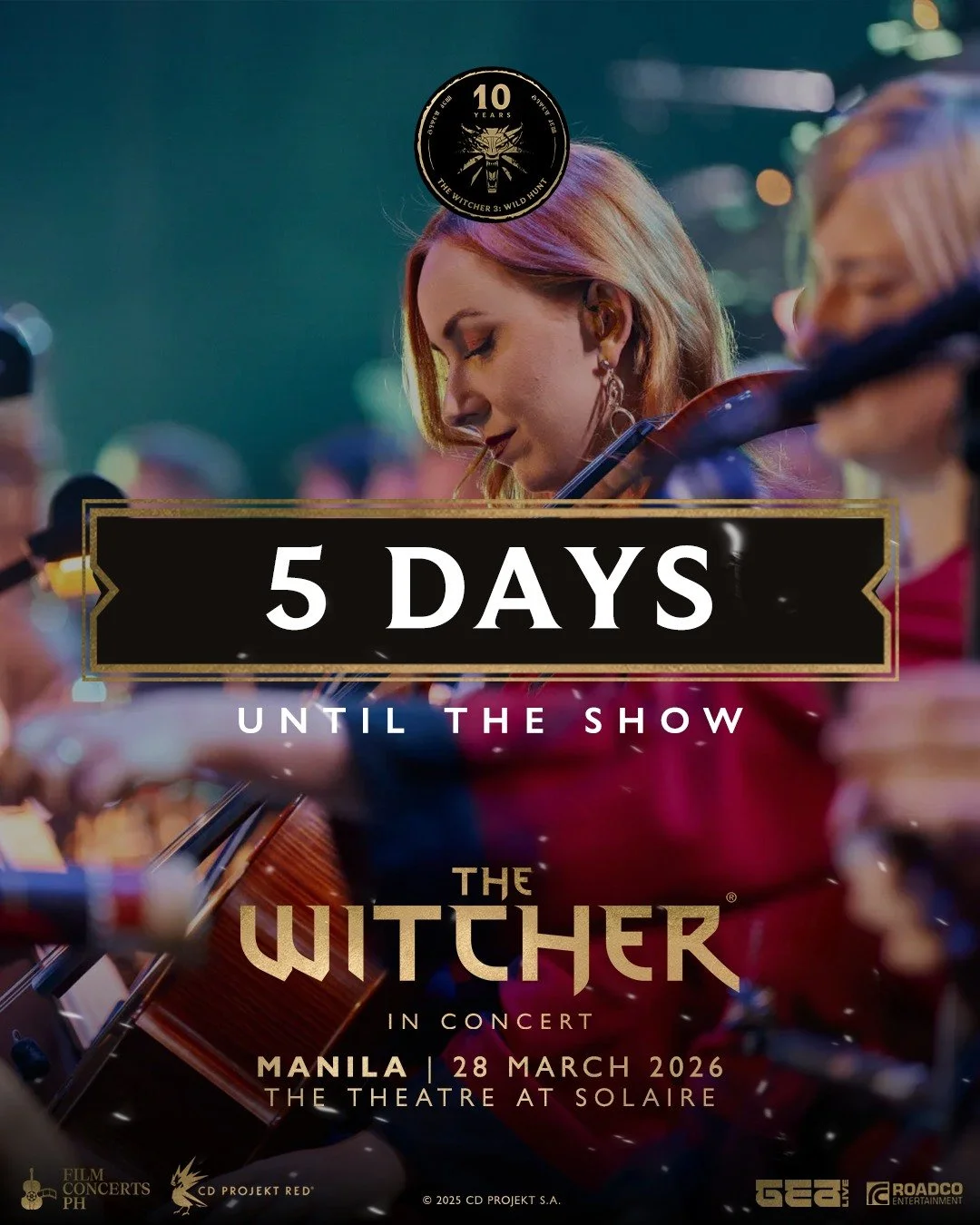 𝟱 𝗱𝗮𝘆𝘀 to go until we follow The Path to 𝐓𝐡𝐞 𝐖𝐢𝐭𝐜𝐡𝐞𝐫 𝐢𝐧 𝐂𝐨𝐧𝐜𝐞𝐫𝐭! 🐺

Your destiny awaits on March 28, 2026 at 3:00 PM. Secure your seats now, so you can be part of the magic. 
🎟️ Link in our bio

#TheWitcher #TheWitcherinConc