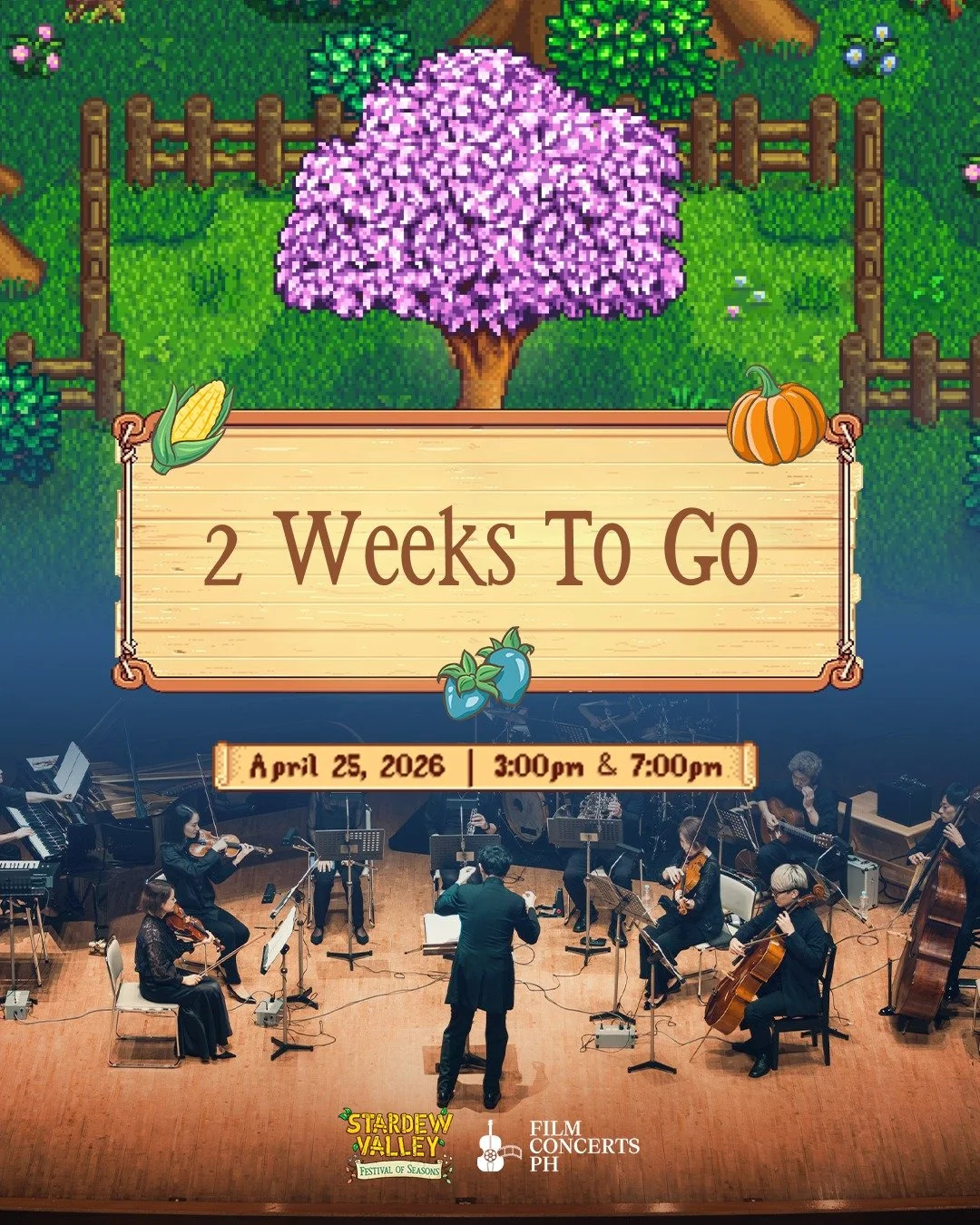 We have 𝟮 𝘄𝗲𝗲𝗸𝘀 to go before we can relive our memories on the farm through 𝐒𝐭𝐚𝐫𝐝𝐞𝐰 𝐕𝐚𝐥𝐥𝐞𝐲: 𝐅𝐞𝐬𝐭𝐢𝐯𝐚𝐥 𝐨𝐟 𝐒𝐞𝐚𝐬𝐨𝐧𝐬! 🧑&zwj;🌾 

See you all in Pelican Town during these show times: 
🌾 April 25, 2026, 3:00 PM
🌾 April