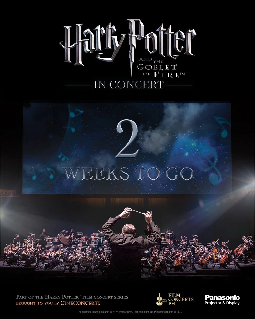 𝟮 𝘄𝗲𝗲𝗸𝘀 until we relive the fourth chapter in 𝐇𝐚𝐫𝐫𝐲 𝐏𝐨𝐭𝐭𝐞𝐫 𝐚𝐧𝐝 𝐭𝐡𝐞 𝐆𝐨𝐛𝐥𝐞𝐭 𝐨𝐟 𝐅𝐢𝐫𝐞&trade; 𝐢𝐧 𝐂𝐨𝐧𝐜𝐞𝐫𝐭! 

Catch the magic in action presented on the big screen with its unforgettable score conducted by Maestro