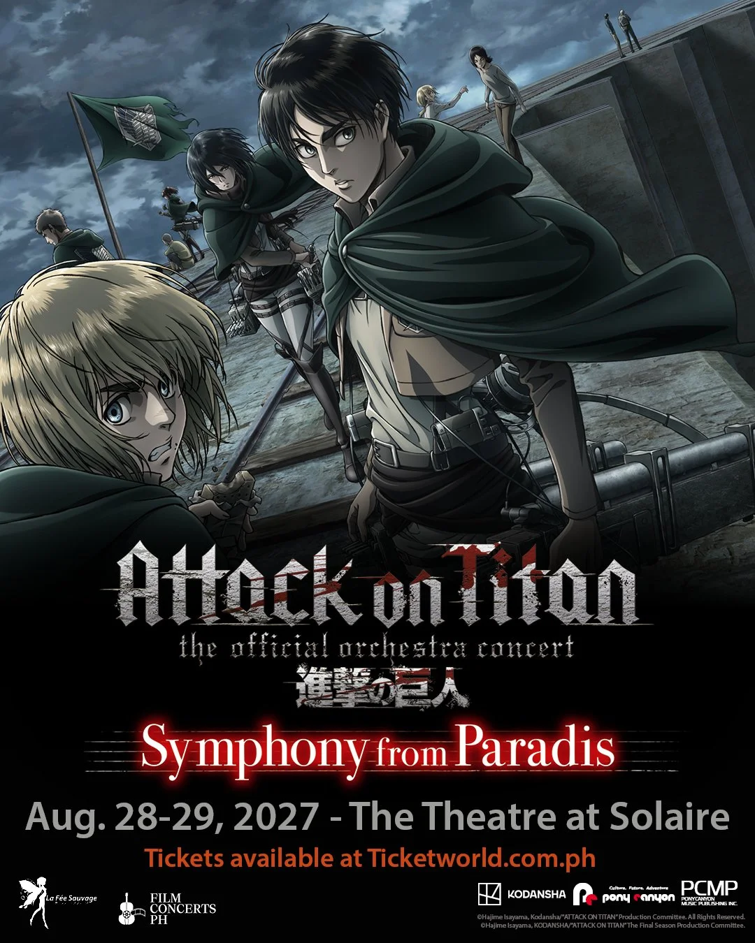 Join the Scouts once more with 𝐀𝐭𝐭𝐚𝐜𝐤 𝐨𝐧 𝐓𝐢𝐭𝐚𝐧: 𝐒𝐲𝐦𝐩𝐡𝐨𝐧𝐲 𝐟𝐫𝐨𝐦 𝐏𝐚𝐫𝐚𝐝𝐢𝐬! 🛡️

Experience the first-ever officially licensed orchestral concert featuring symphonic arrangements by Hiroyuki Sawano and Kohta Yamamoto, perfo