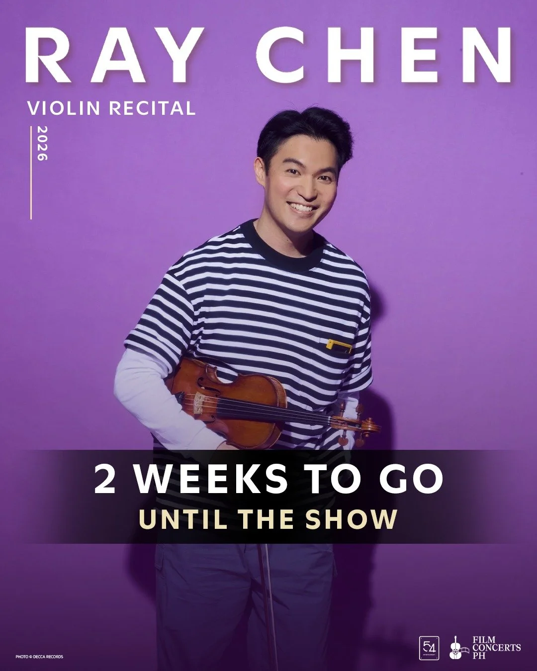𝟮 𝘄𝗲𝗲𝗸𝘀 to go before 𝐑𝐚𝐲 𝐂𝐡𝐞𝐧 (@raychenviolin) returns to Manila for his highly anticipated violin recital at the Proscenium Theater. 🎻

Experience an evening of violin classics performed with world-class artistry and virtuosity, featur