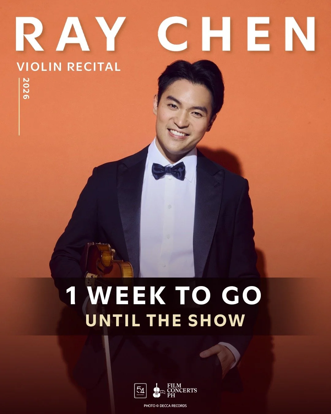 𝟭 𝘄𝗲𝗲𝗸 to go before 𝐑𝐚𝐲 𝐂𝐡𝐞𝐧 takes the Manila stage for one of the most anticipated 𝘀𝗼𝗹𝗱-𝗼𝘂𝘁 𝗿𝗲𝗰𝗶𝘁𝗮𝗹𝘀 of the year. 

Joined by pianist Chelsea Wang, enjoy an evening of Mozart, Grieg, Bach, and more. 

🎻 June 10, 2026, 7:3