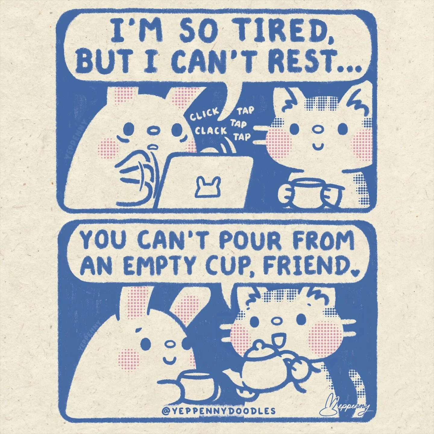 don&rsquo;t give up 💙

i&rsquo;ve been in need of extra encouragement so here&rsquo;s a dose from our Cozy Companions 🐰🐱

p.s. little comics like this one are available as surprise prints through our p&auml;tre🌸n print club ♡
.
.
.
.
#comic
#comi