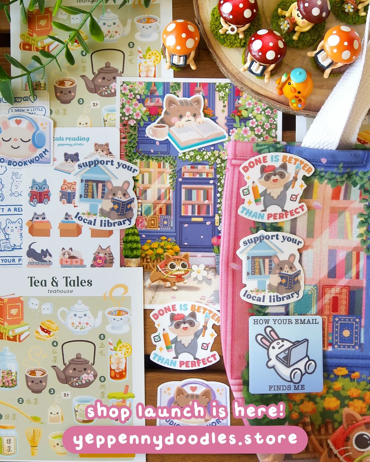 new spring stuff is here!!! 🌸💖🌷📣 adopt a little clay desk buddy, grab a self-reminder sticker, or to-do planner pad!

thank you for supporting small artists like me! simply sharing is such a beautiful way to support. so excited for these art piec